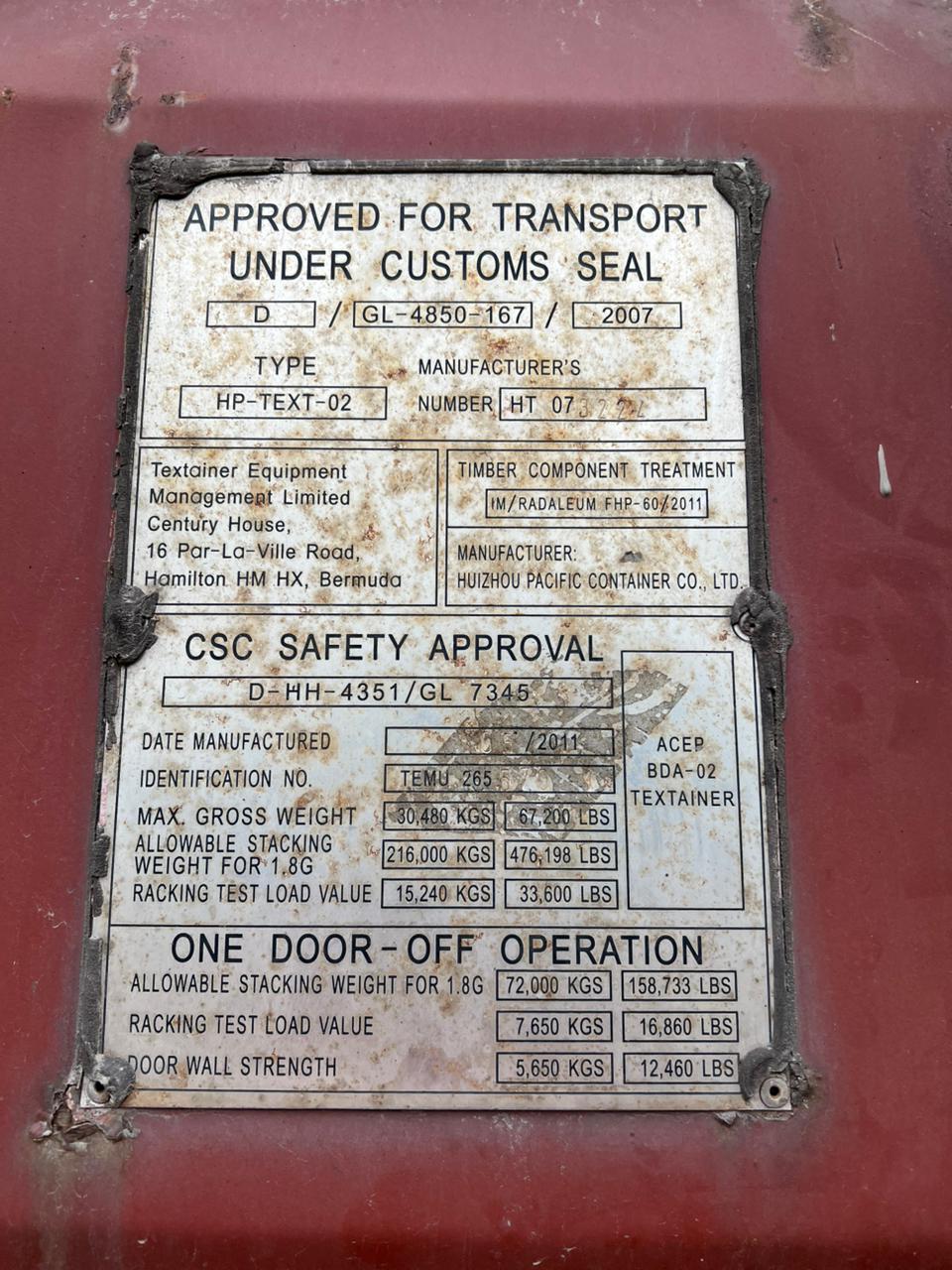 Морской контейнер TEMU2655701