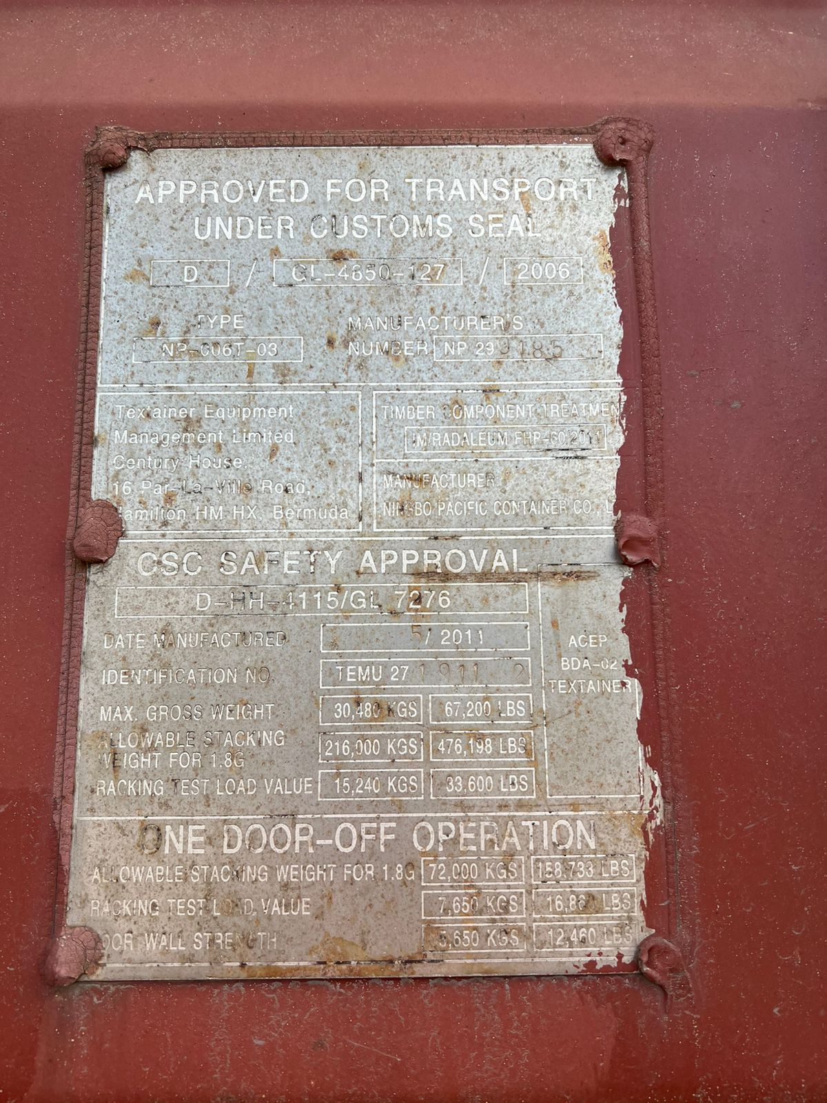 Морской контейнер TEMU2719112