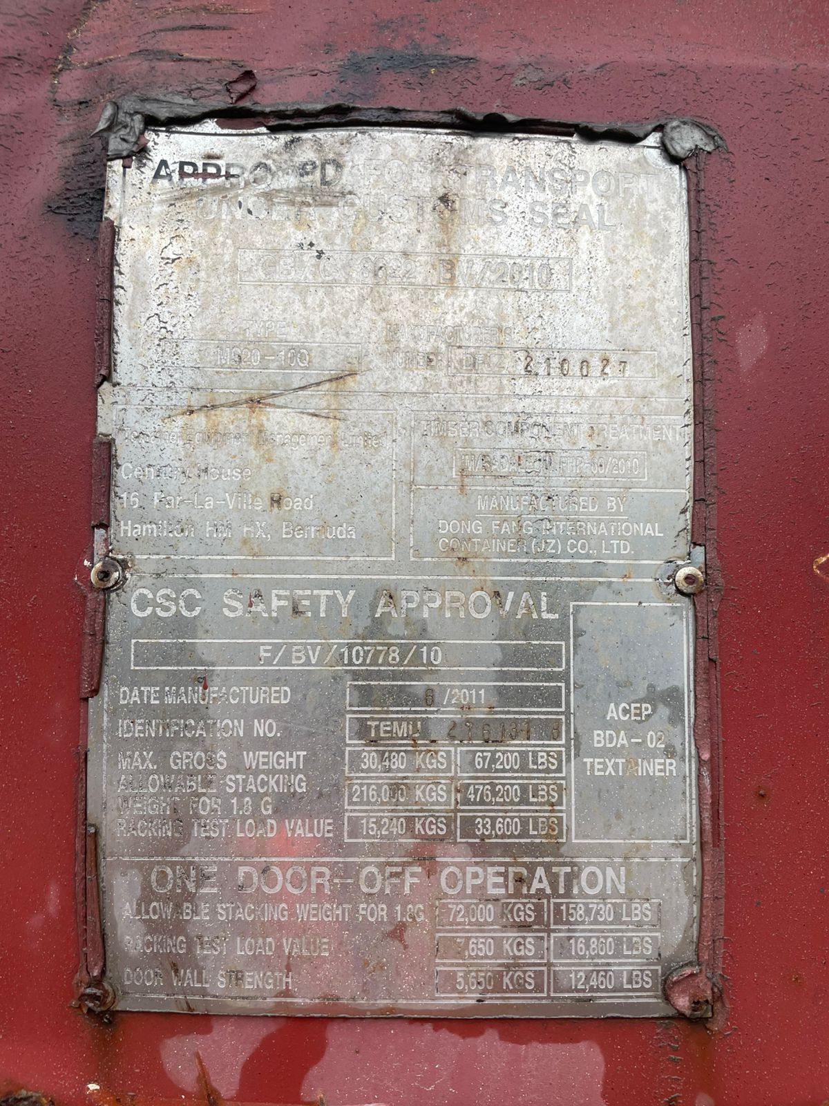 Морской контейнер TEMU2761318