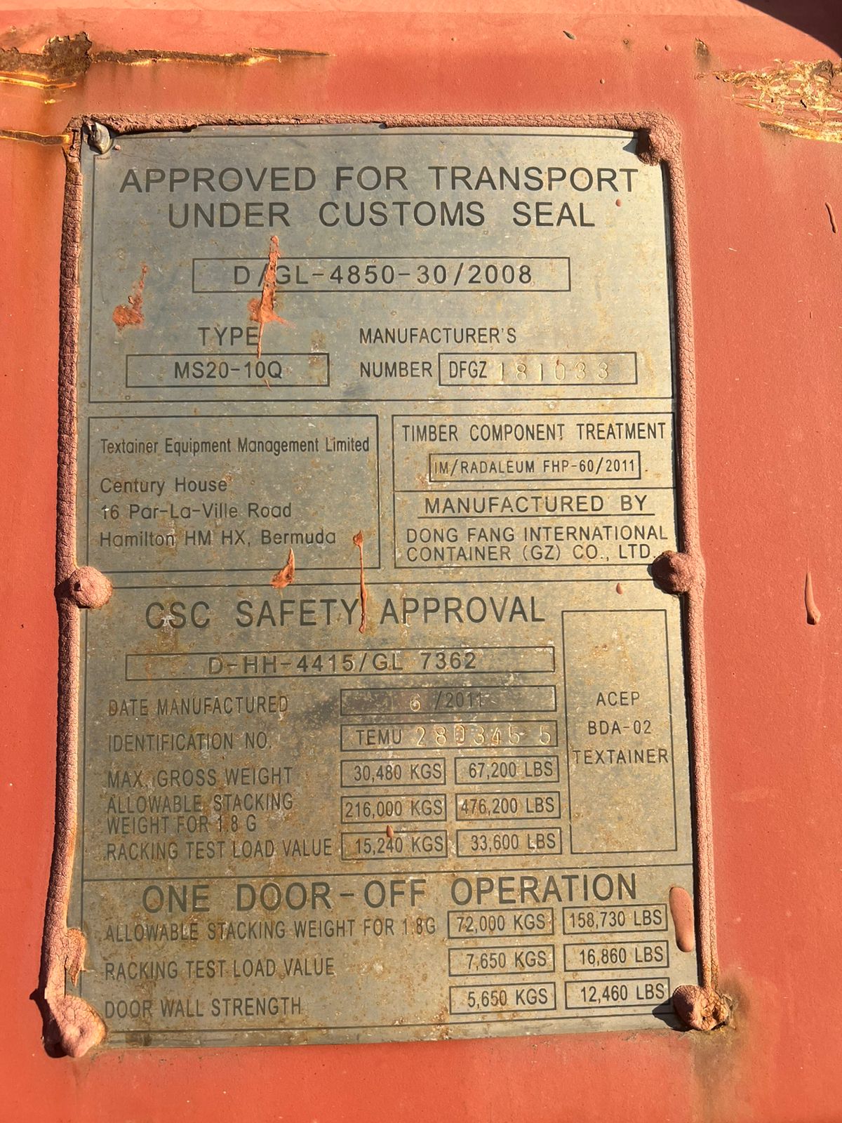 Морской контейнер TEMU2803455