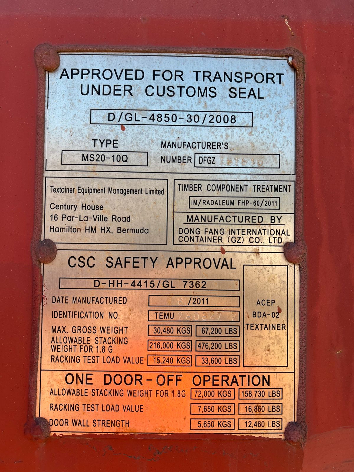 Морской контейнер TEMU2808272