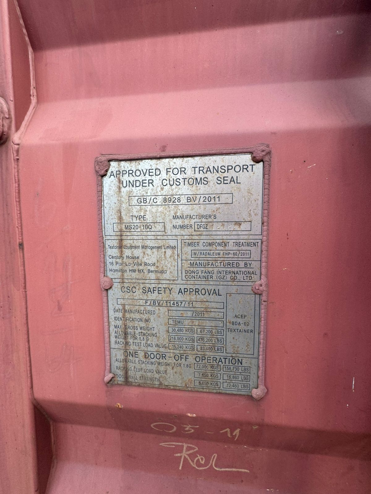 Морской контейнер TEMU2811297