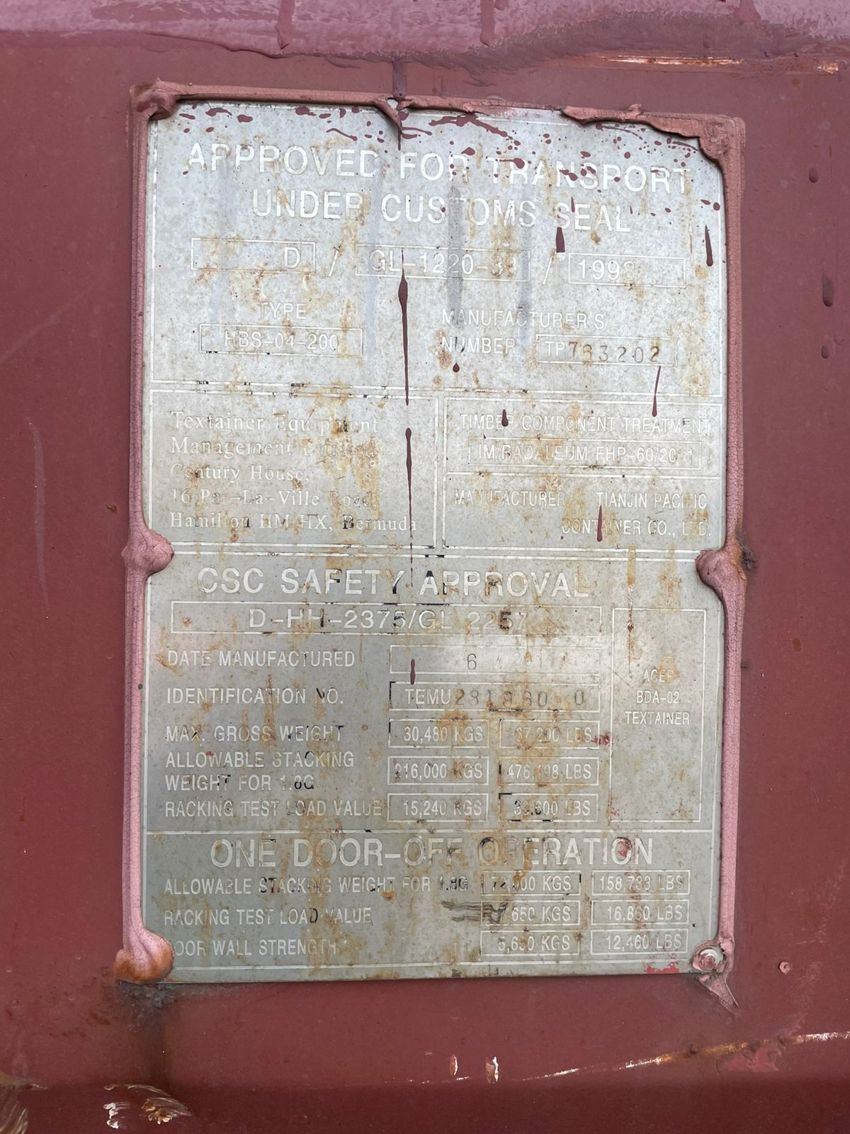 Морской контейнер TEMU2819600