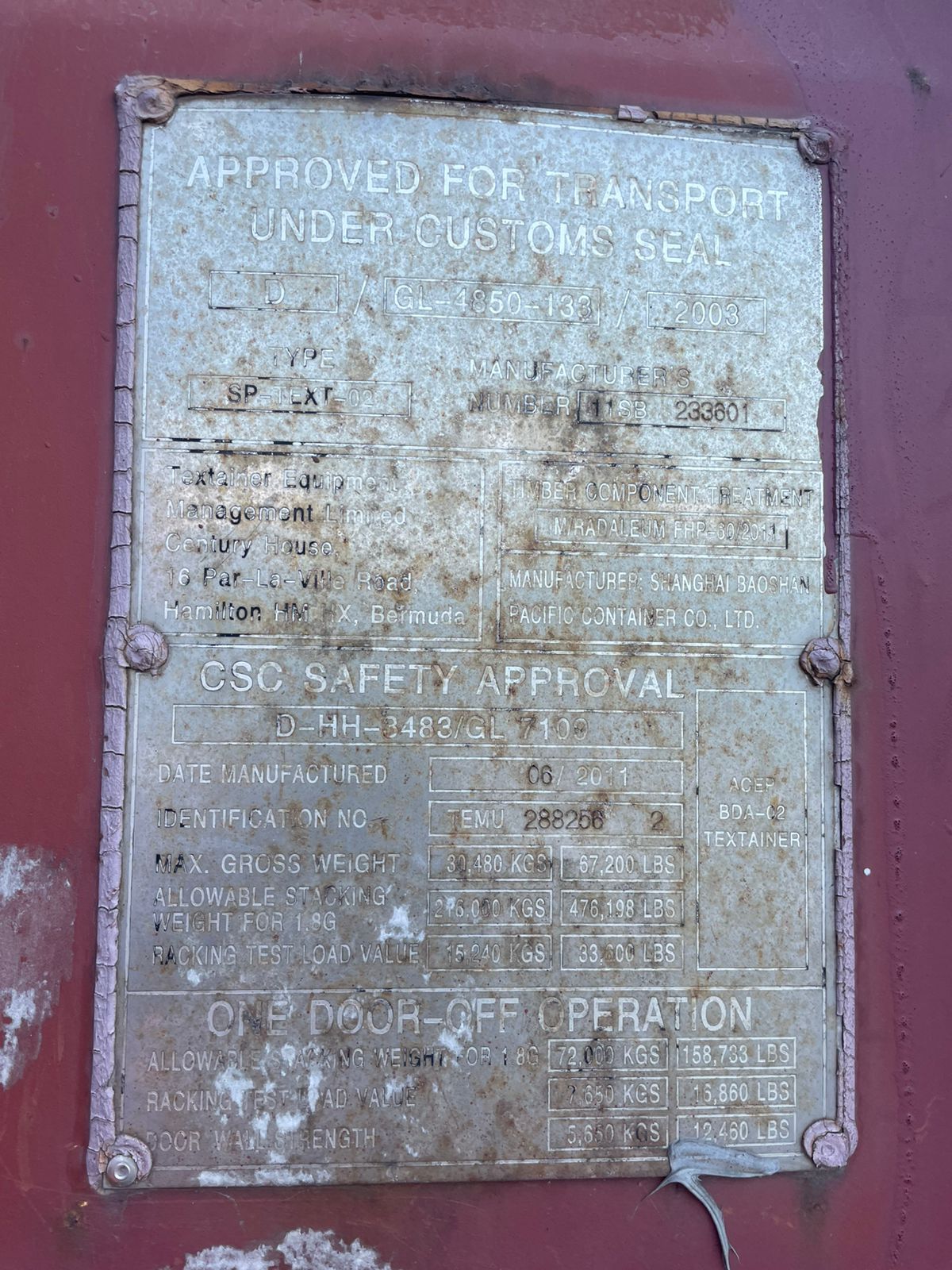 Морской контейнер TEMU2882562