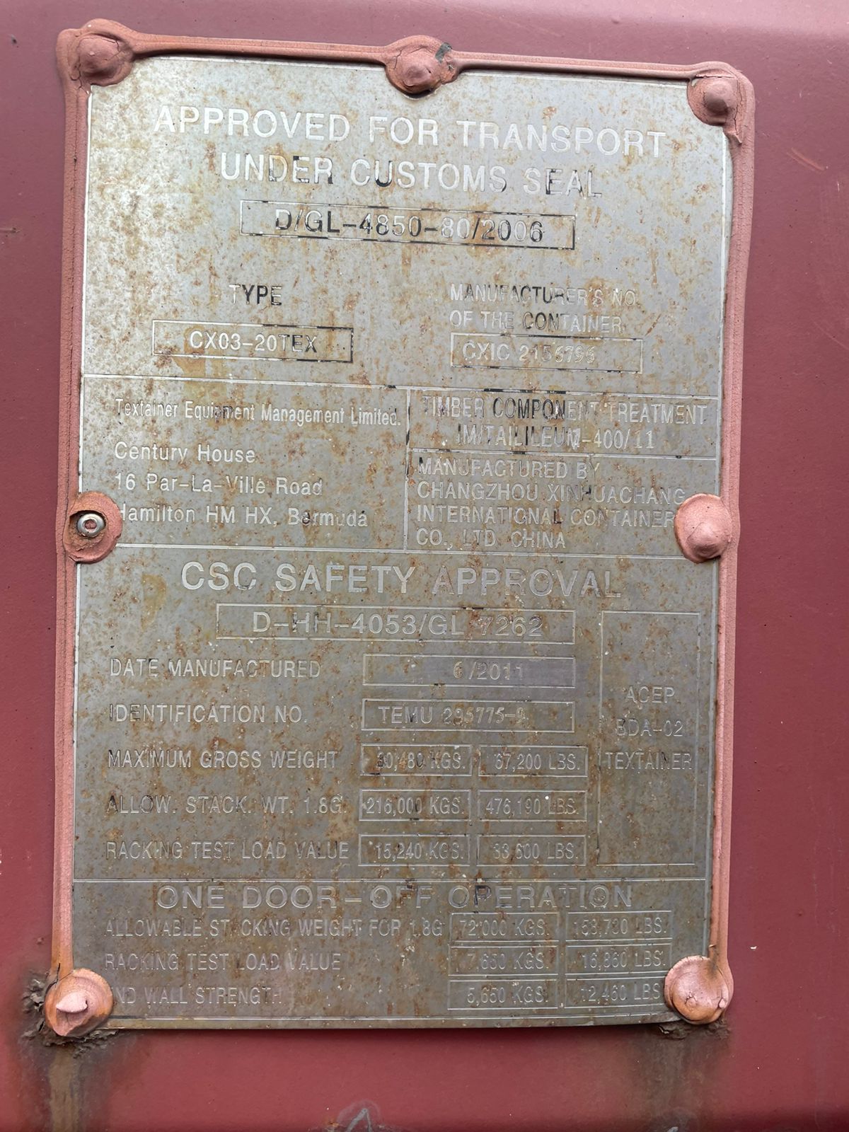 Морской контейнер TEMU2957759