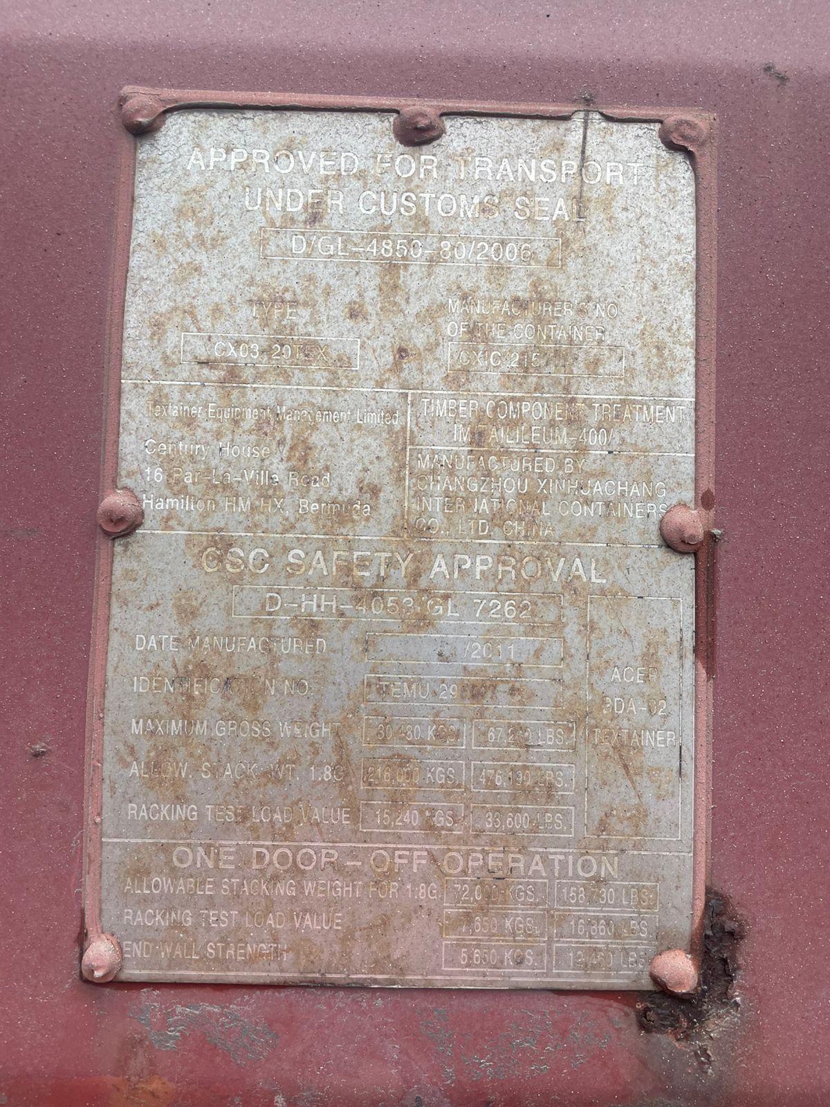 Морской контейнер TEMU2960074