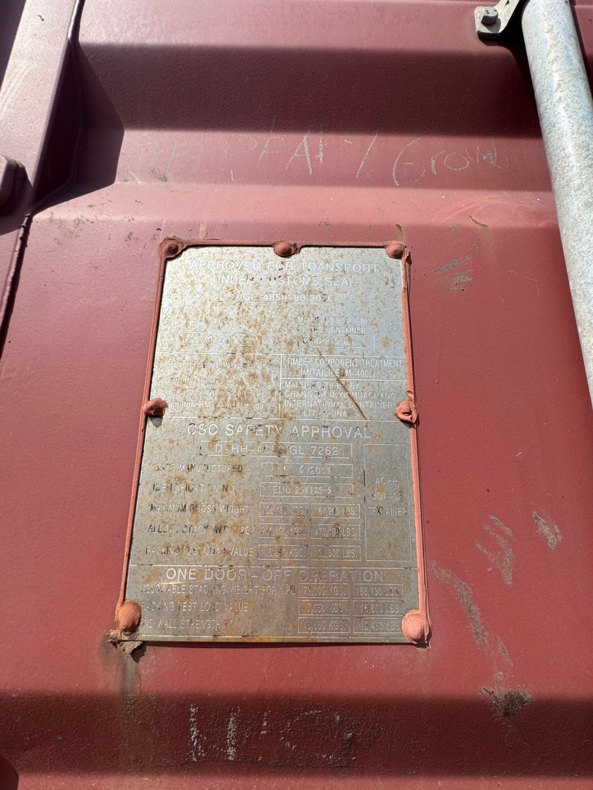 Морской контейнер TEMU2961255