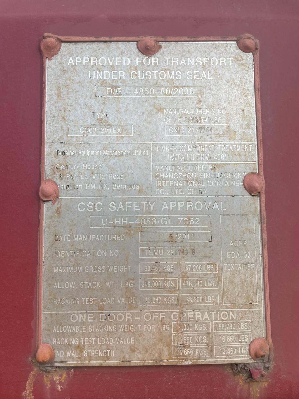 Морской контейнер TEMU2967438