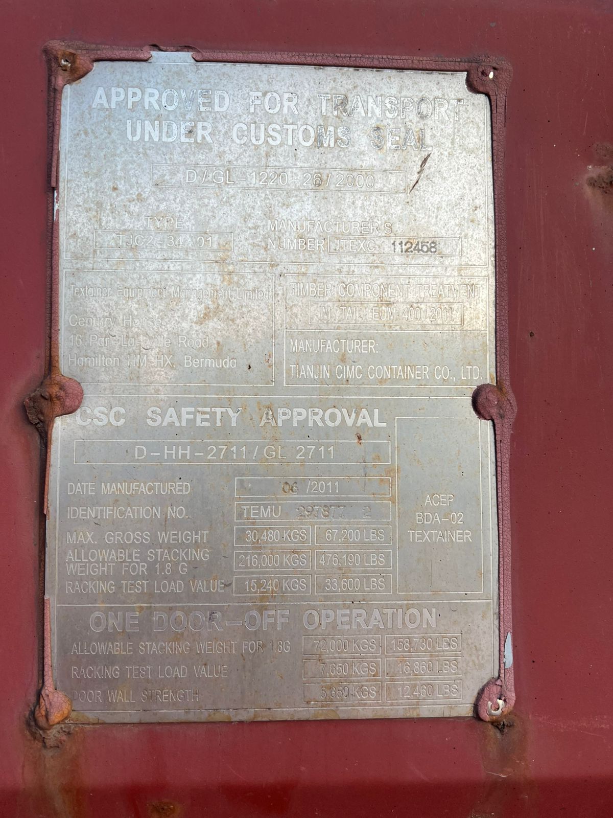 Морской контейнер TEMU2978772