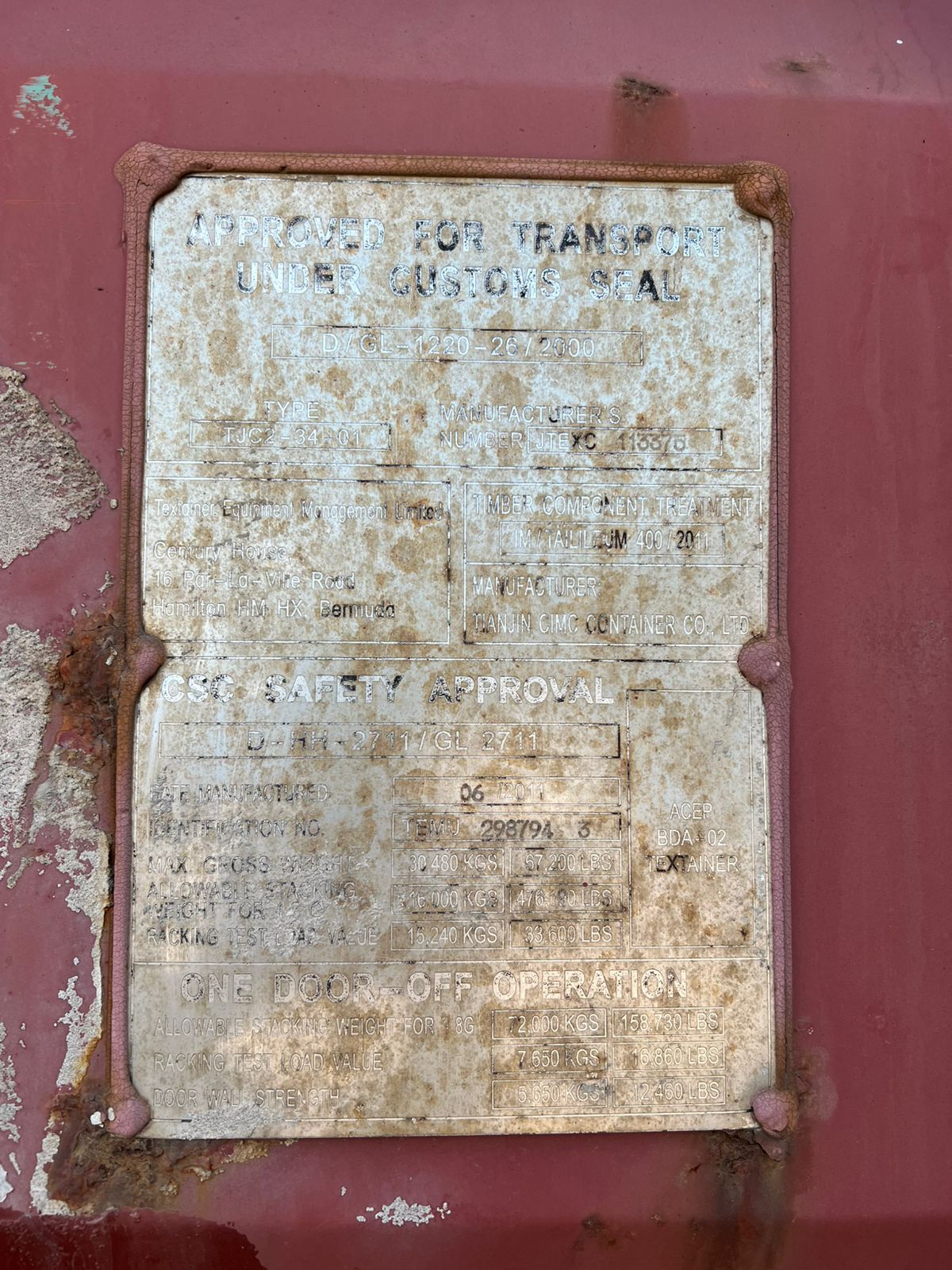 Морской контейнер TEMU2987943