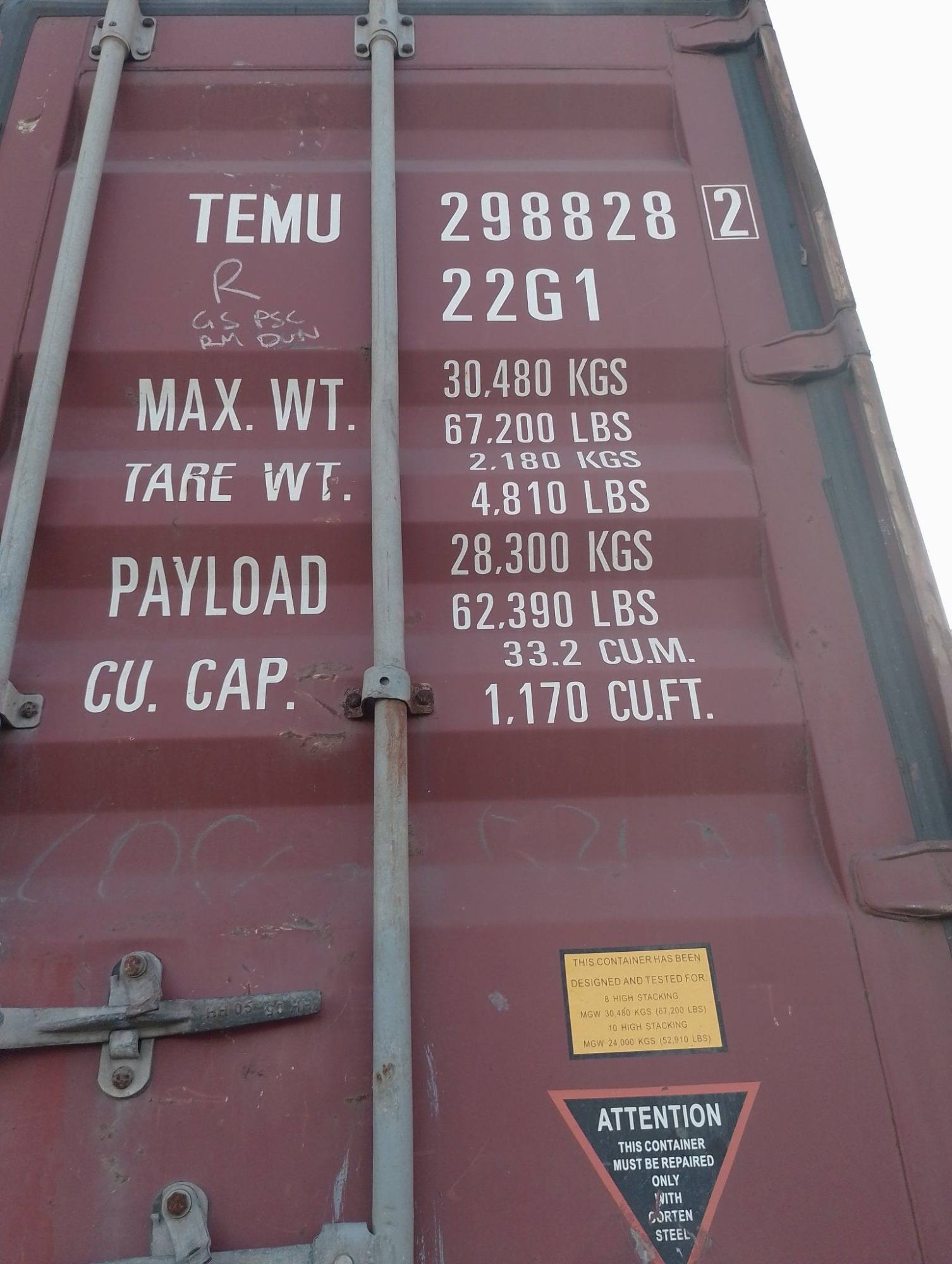 Морской контейнер TEMU2988282