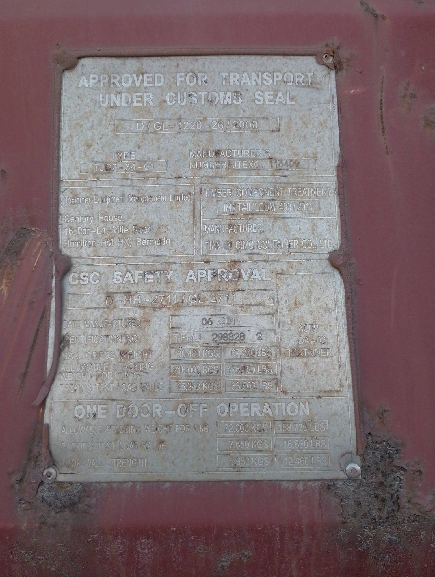 Морской контейнер TEMU2988282