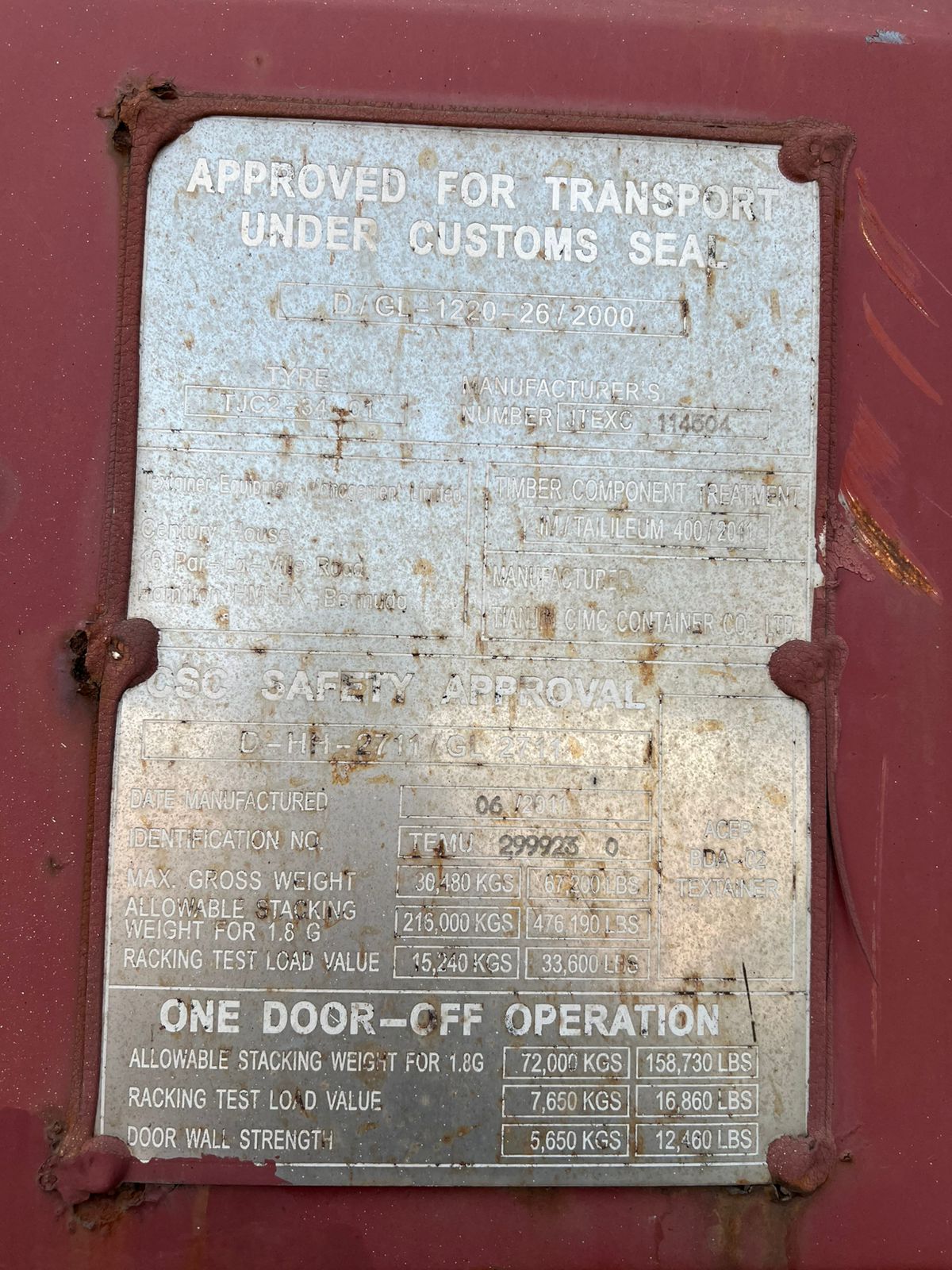 Морской контейнер TEMU2999230