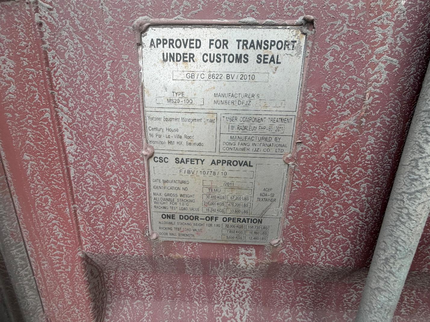 Морской контейнер TEMU3085162