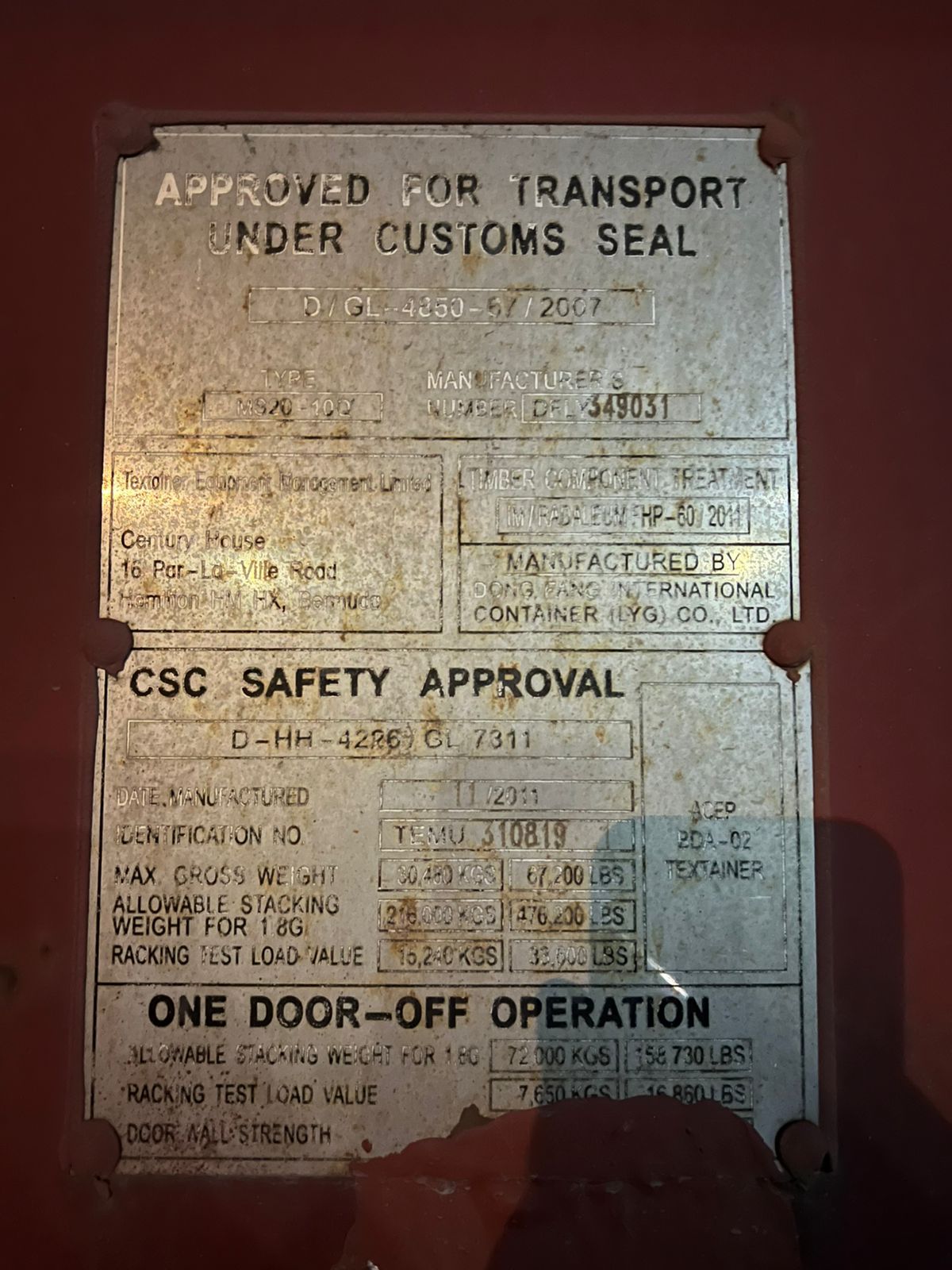 Морской контейнер TEMU3108191