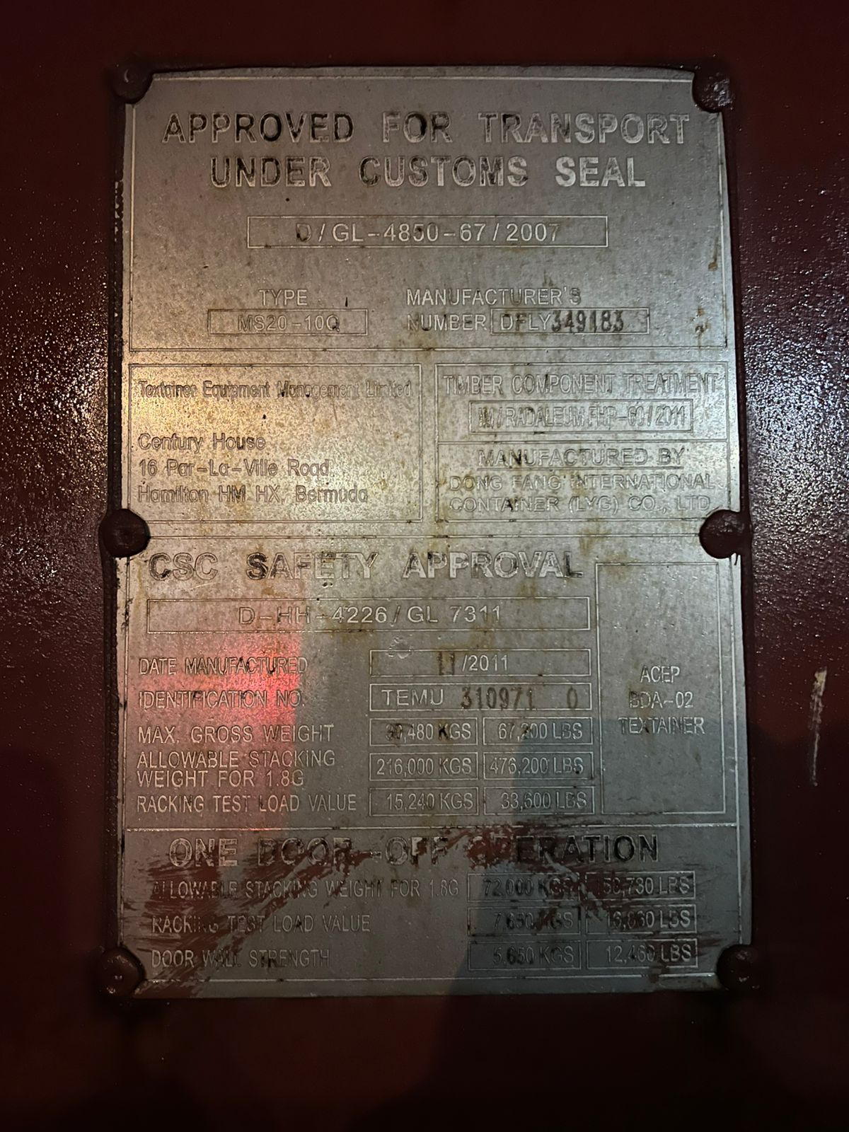 Морской контейнер TEMU3109710