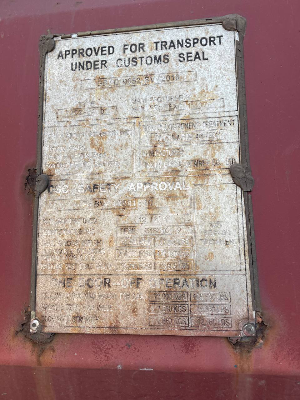 Морской контейнер TEMU3183169