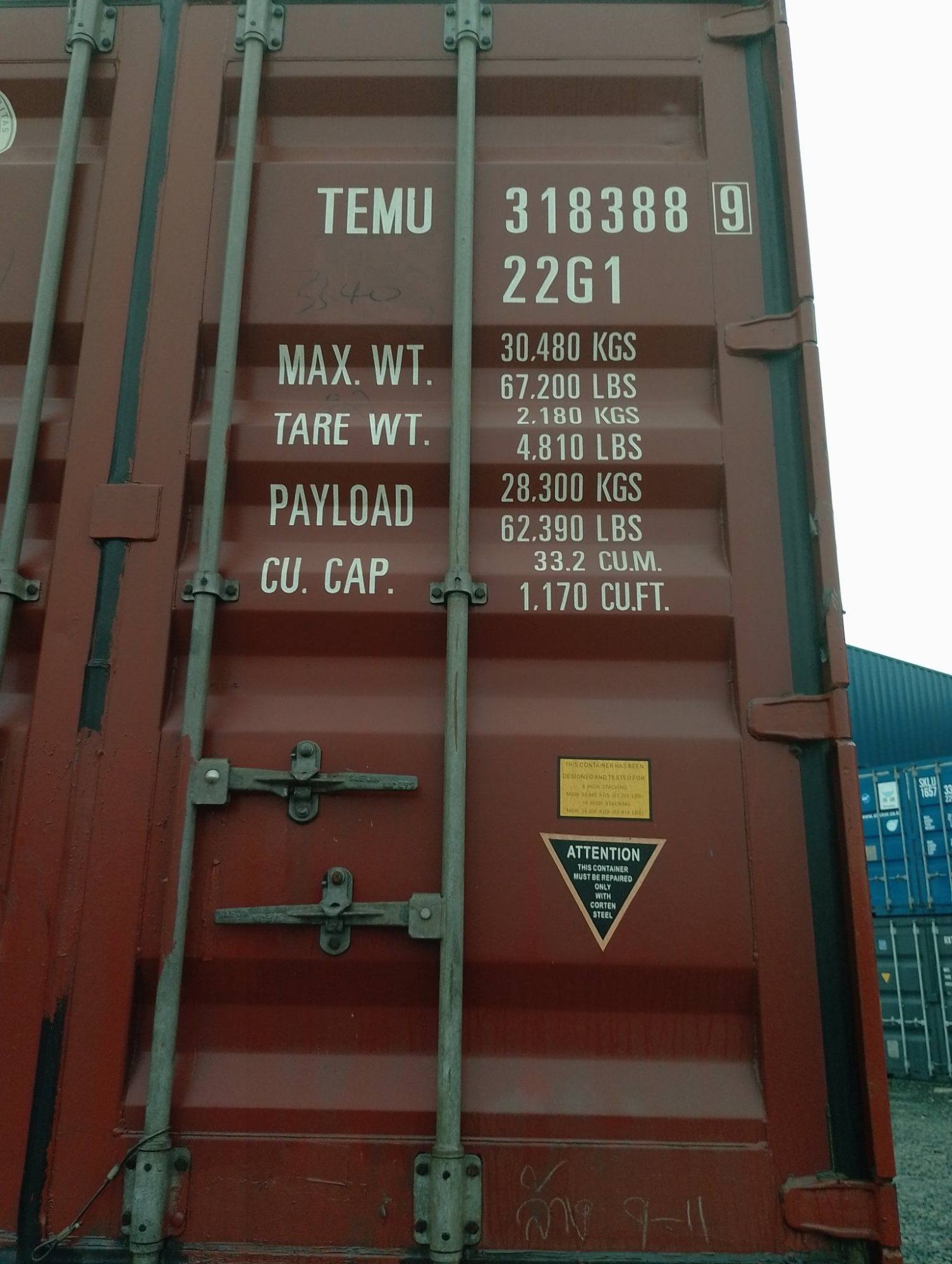 Морской контейнер TEMU3183889