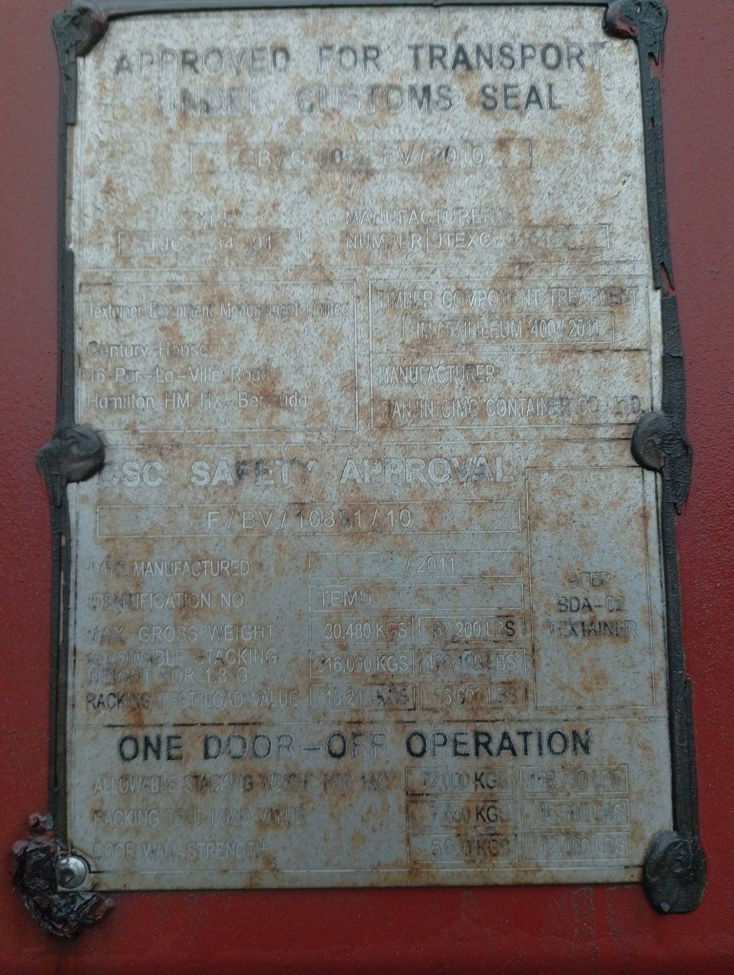 Морской контейнер TEMU3183889