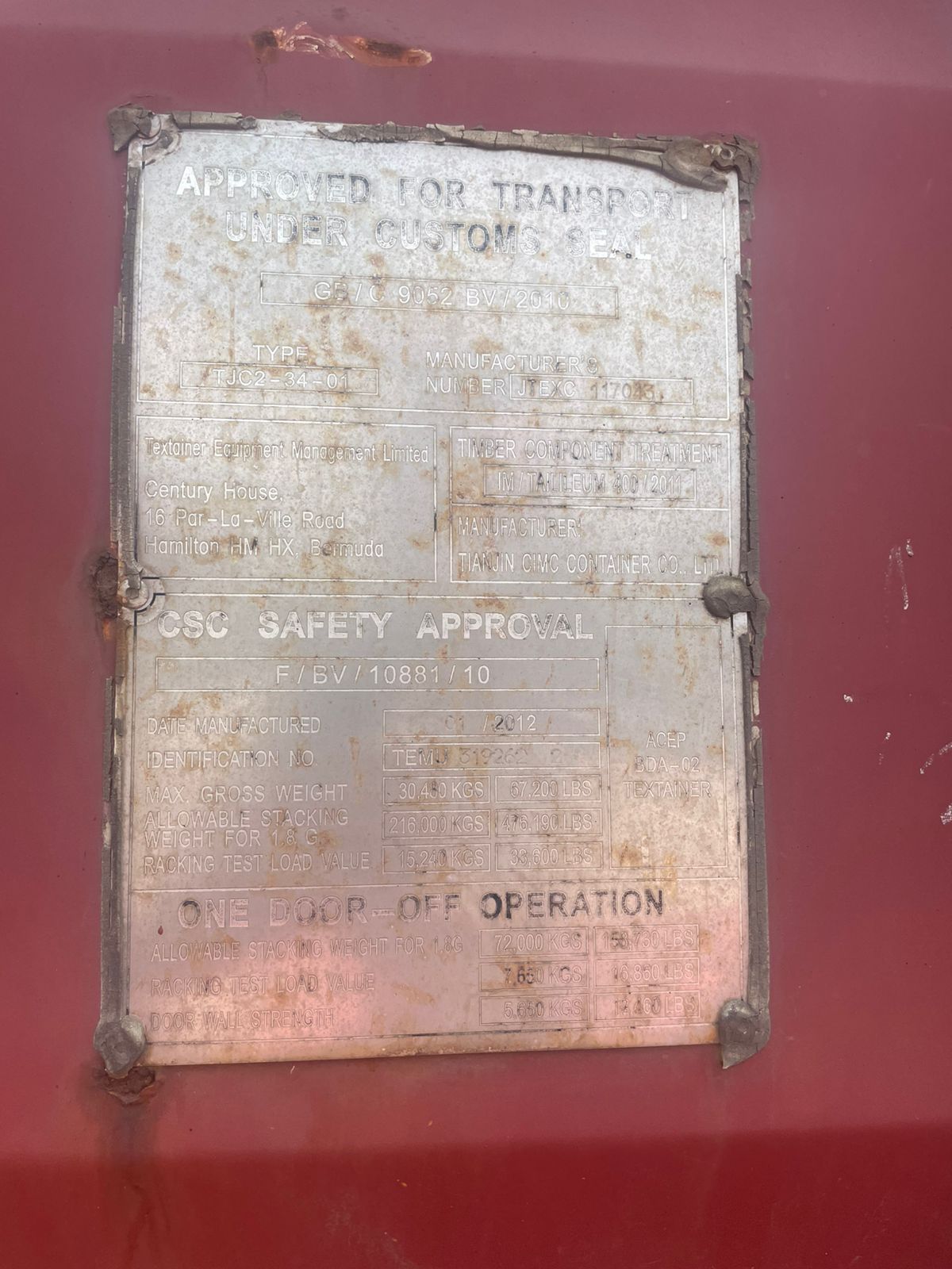 Морской контейнер TEMU3192622