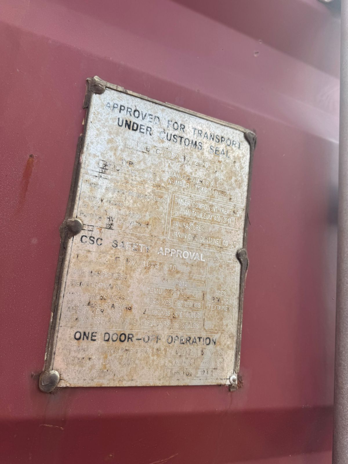 Морской контейнер TEMU3198087