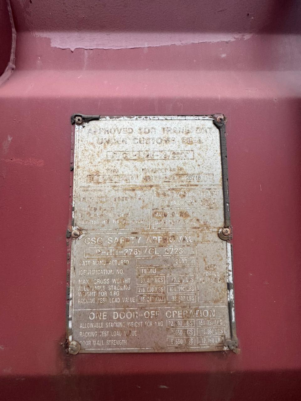 Морской контейнер TEMU3208077