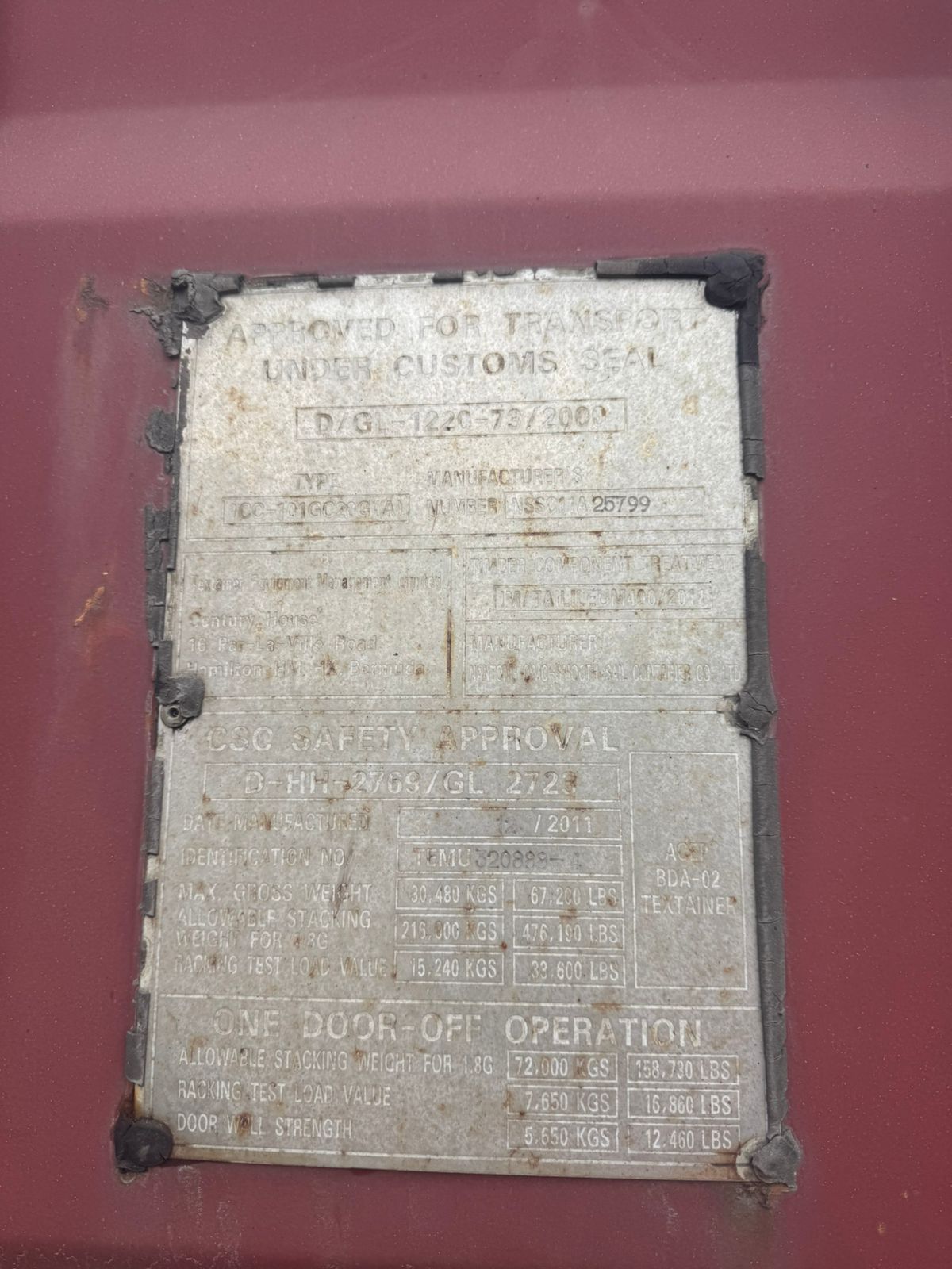 Морской контейнер TEMU3208884