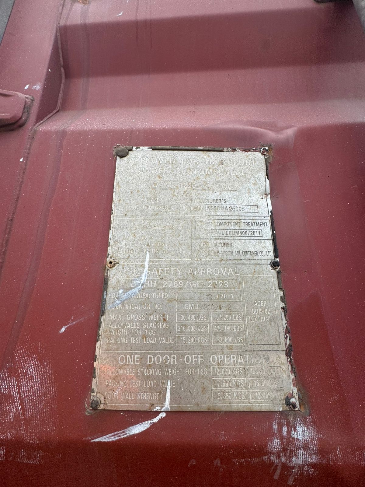 Морской контейнер TEMU3210942