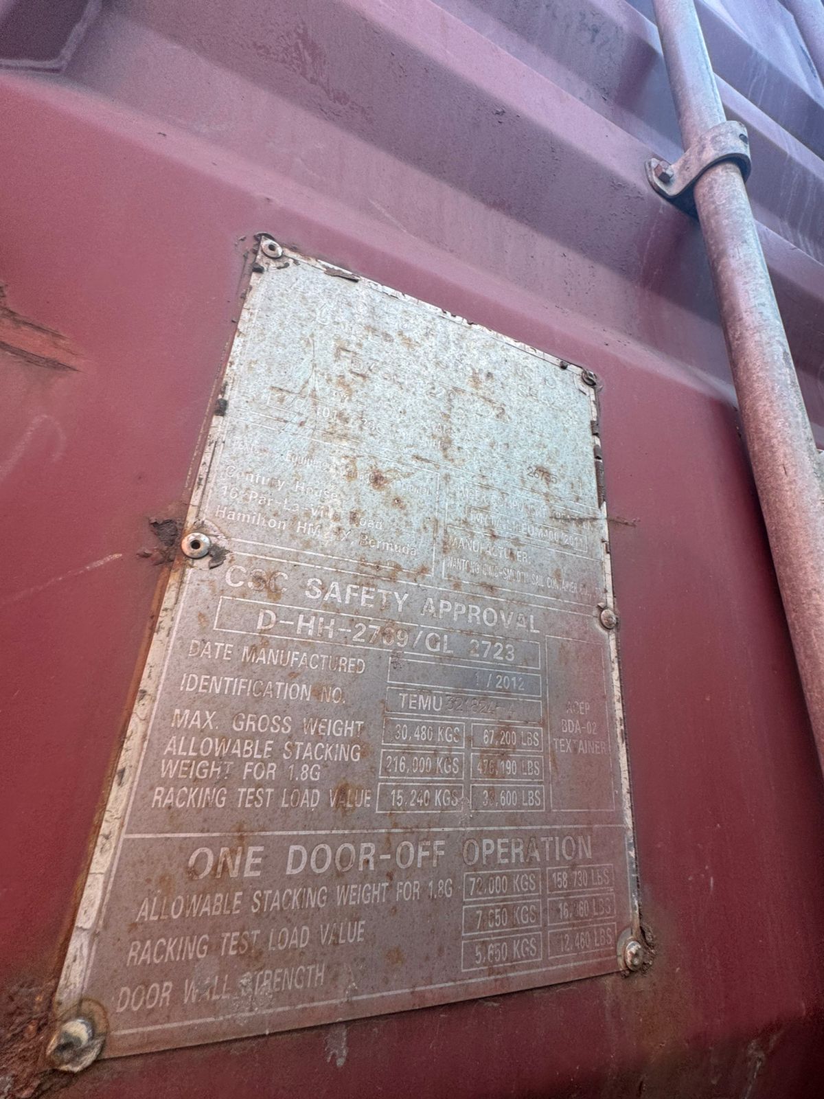 Морской контейнер TEMU3218244