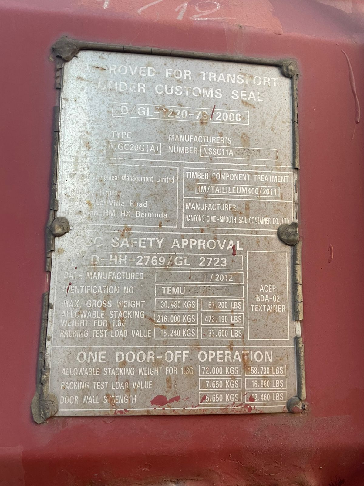 Морской контейнер TEMU3218898