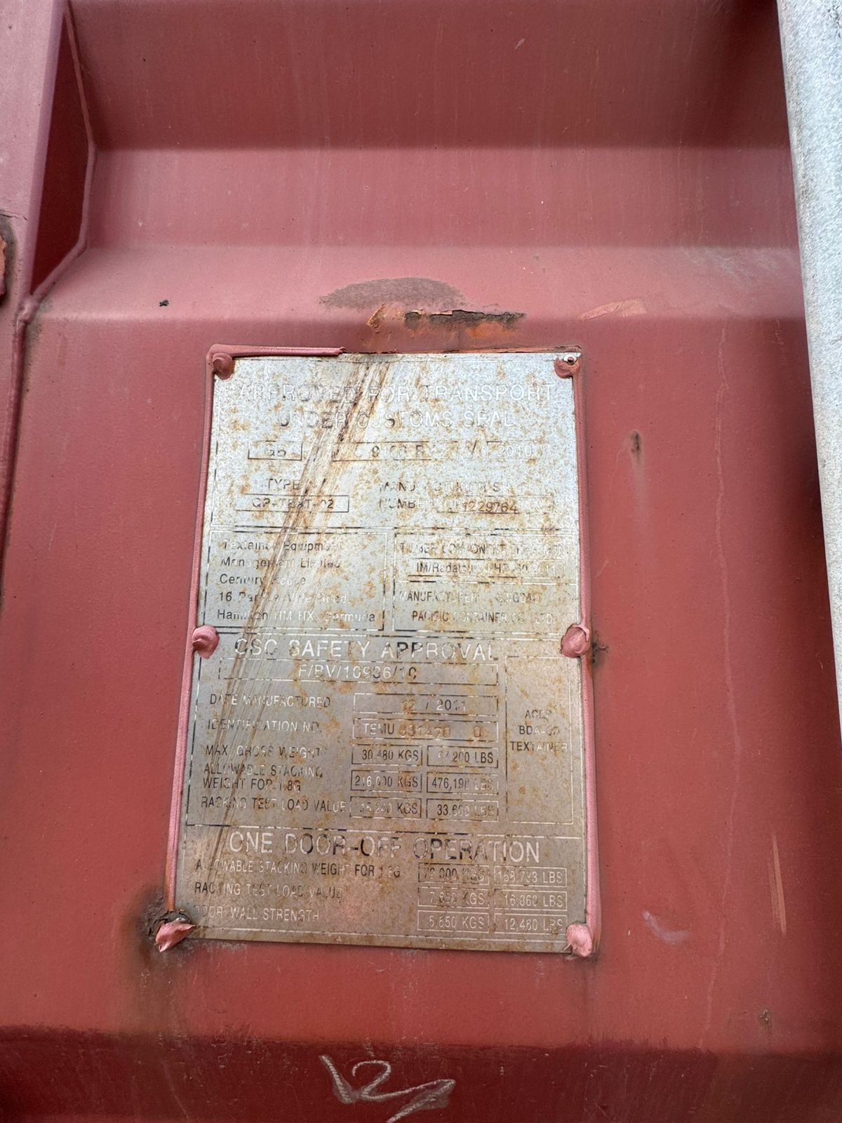 Морской контейнер TEMU3314700