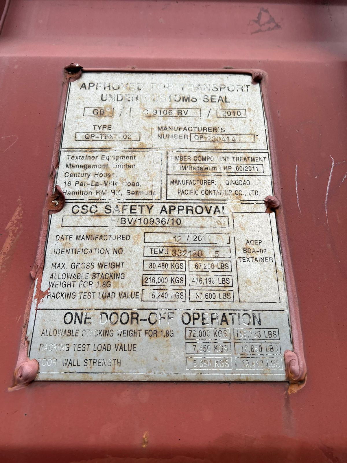 Морской контейнер TEMU3321205