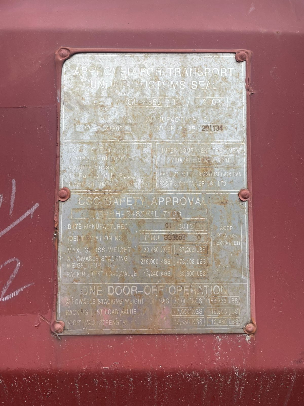 Морской контейнер TEMU3336530