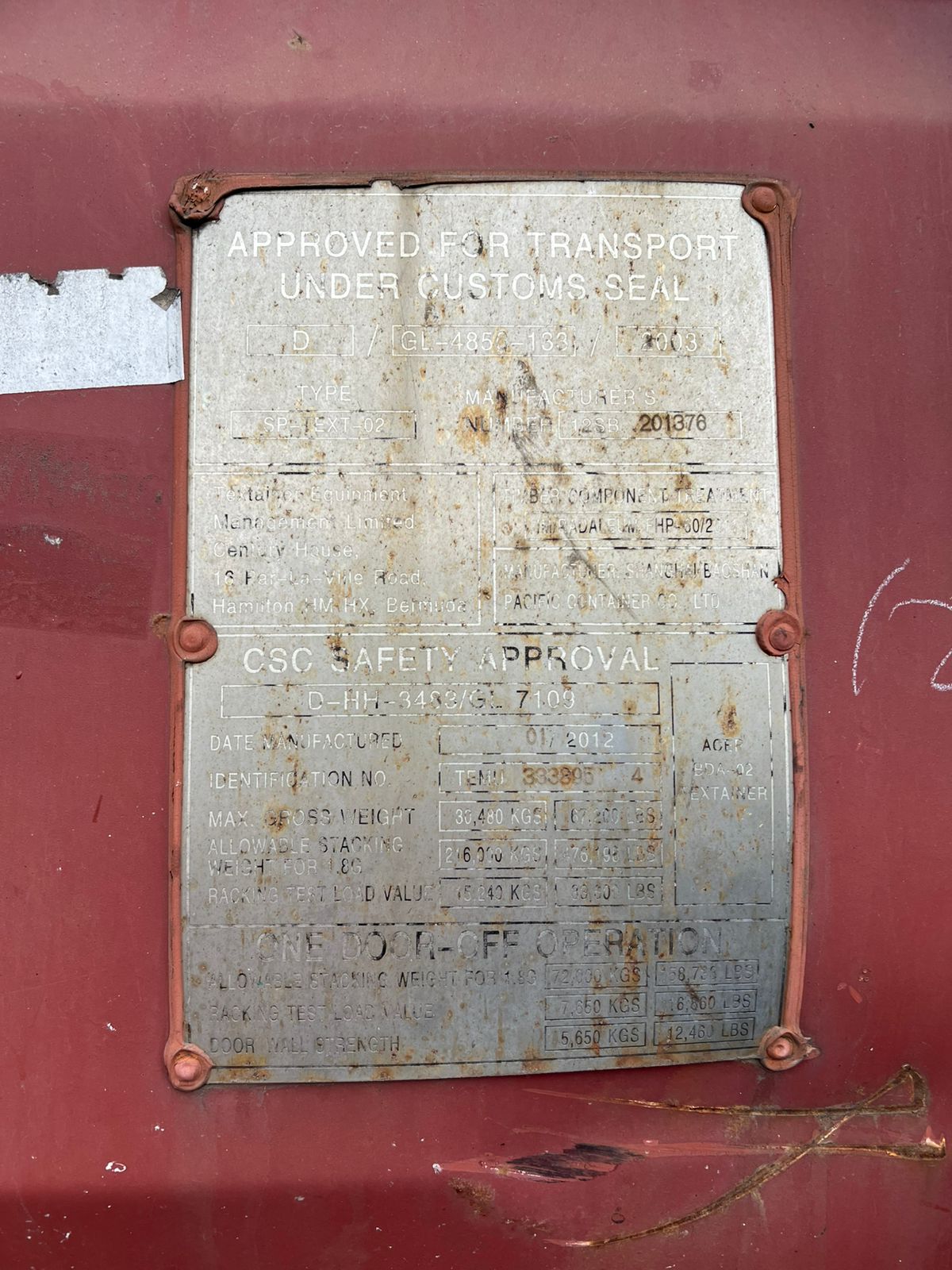 Морской контейнер TEMU3338954