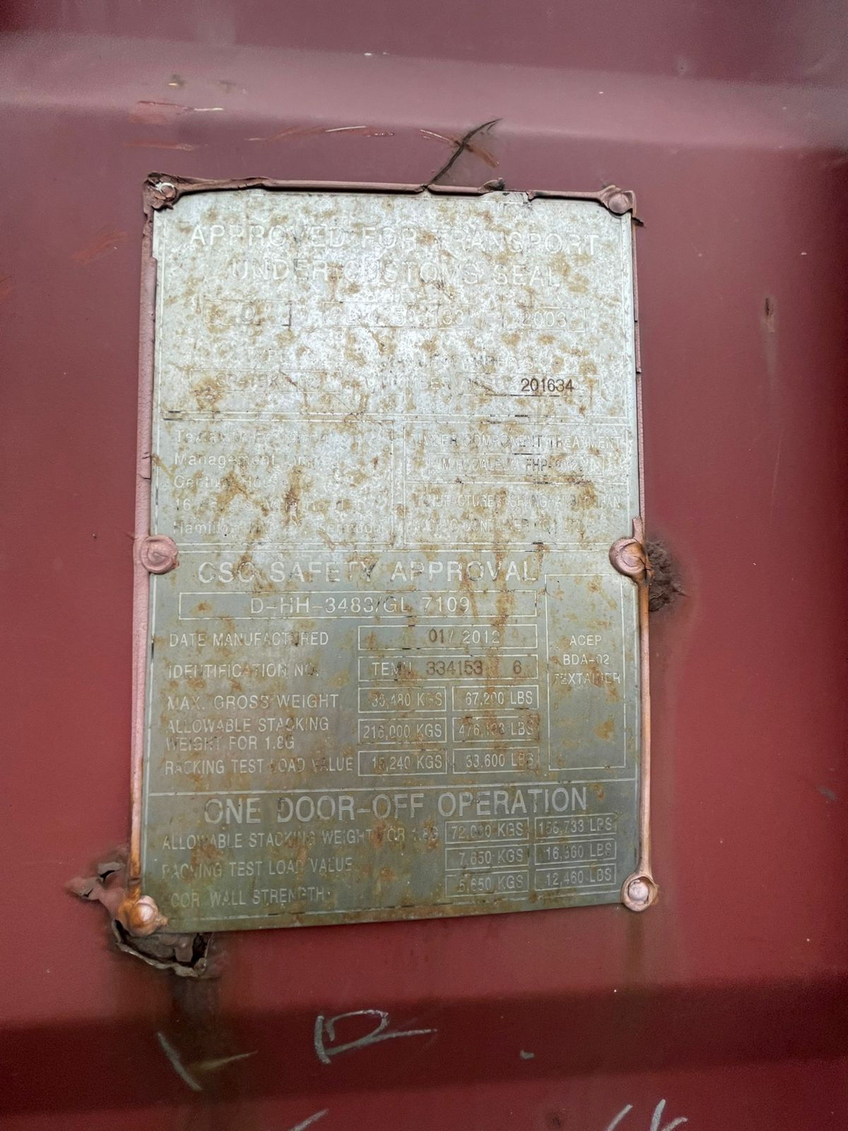 Морской контейнер TEMU3341536