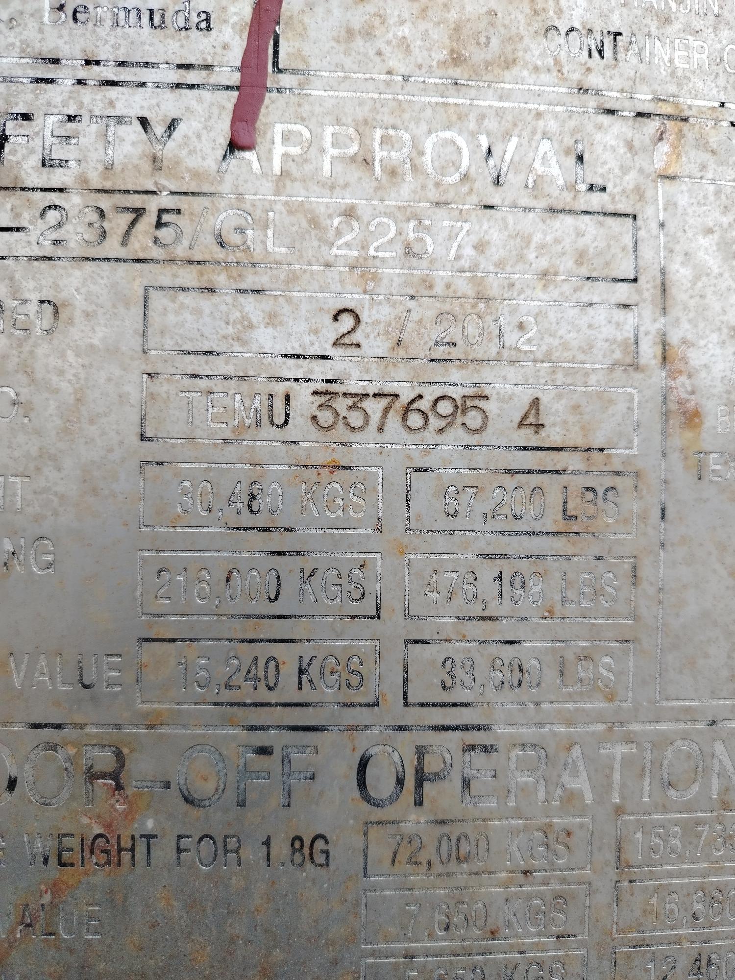 Морской контейнер TEMU3376954