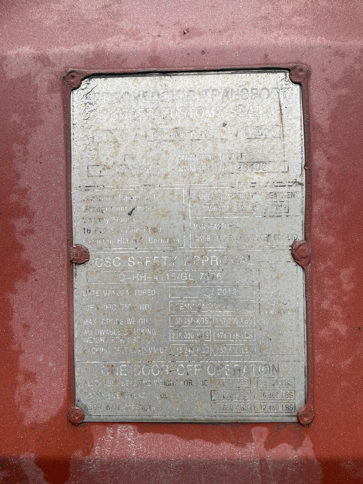 Морской контейнер TEMU3427244