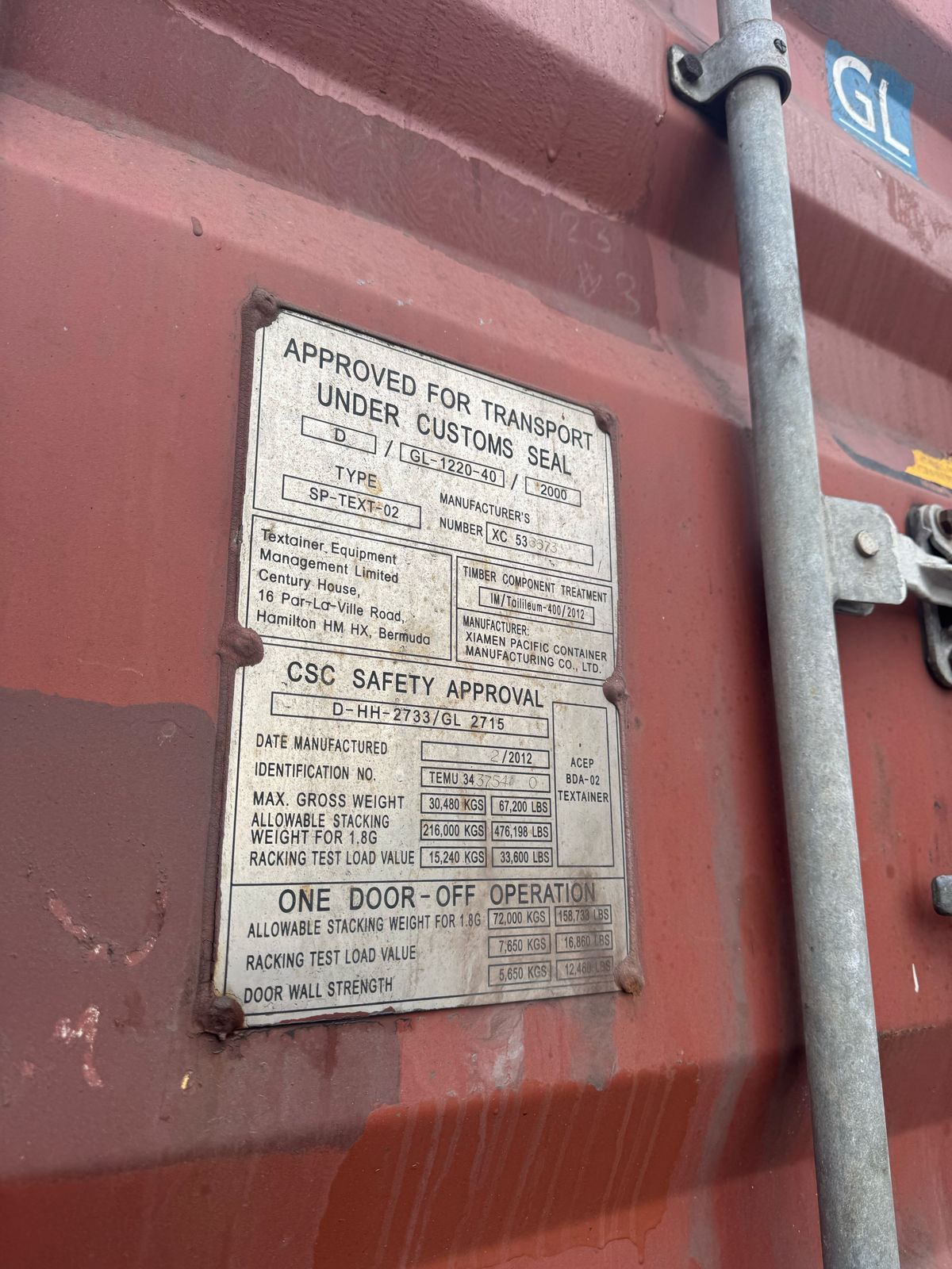 Морской контейнер TEMU3437540