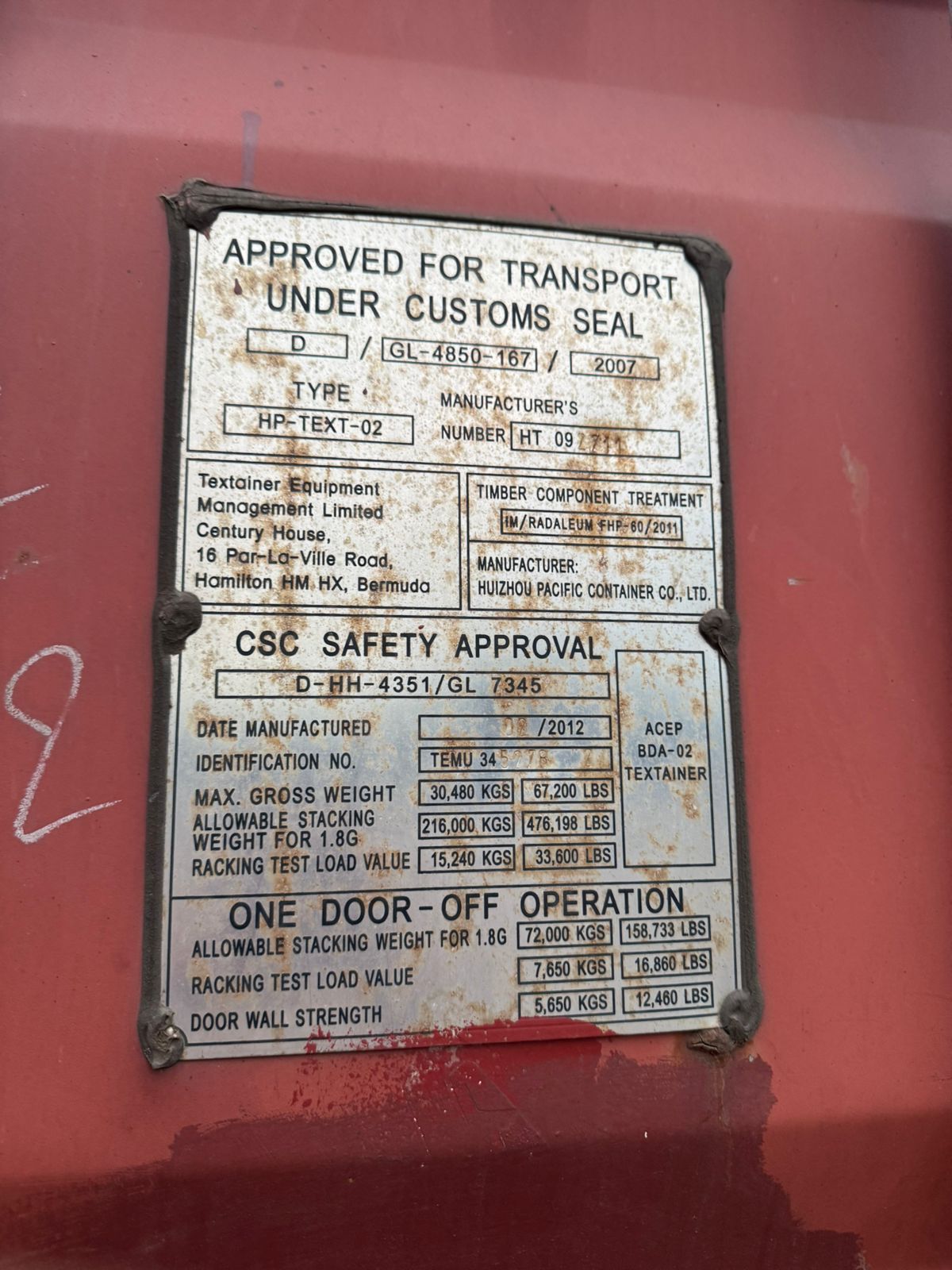 Морской контейнер TEMU3452782