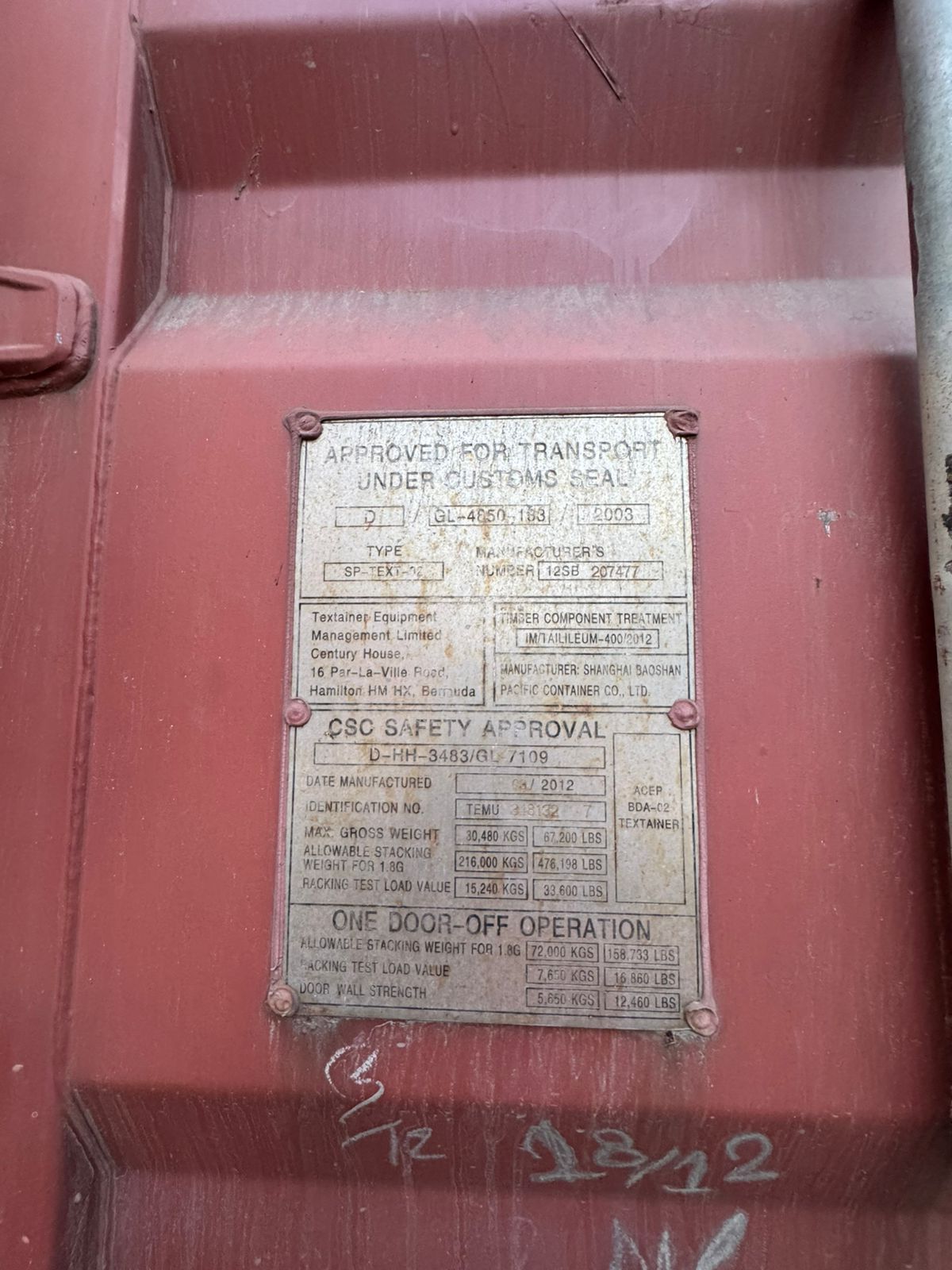 Морской контейнер TEMU3481327