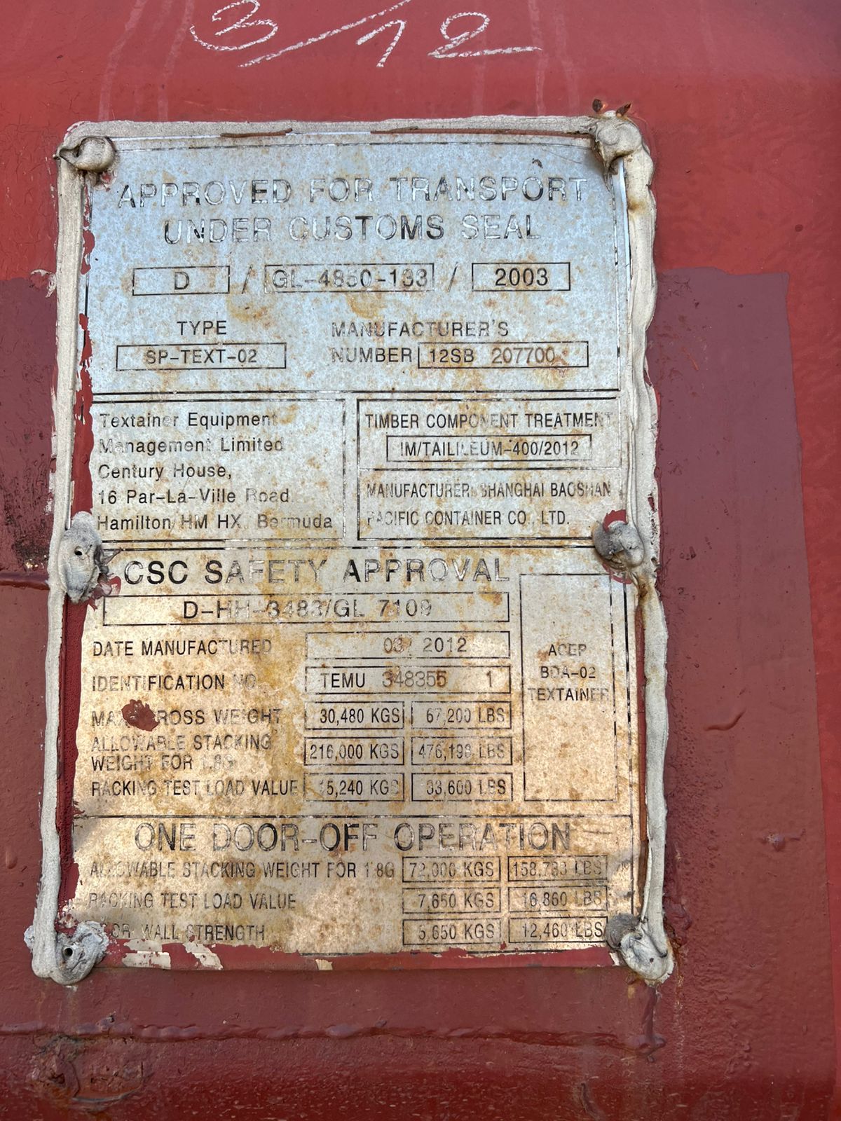 Морской контейнер TEMU3483551