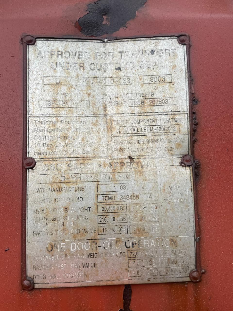 Морской контейнер TEMU3484584