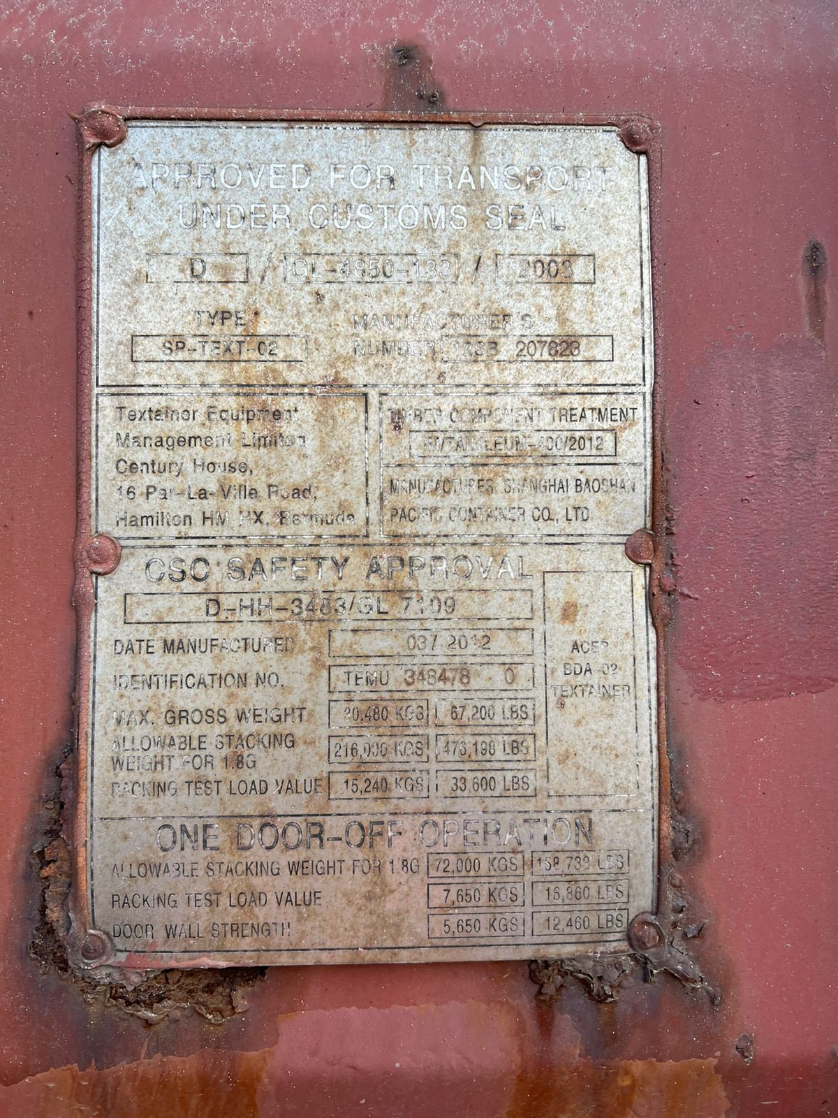 Морской контейнер TEMU3484780