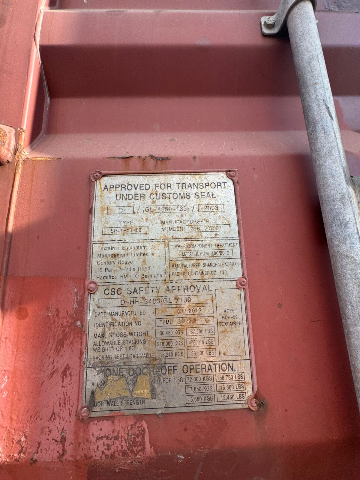 Морской контейнер TEMU3485620