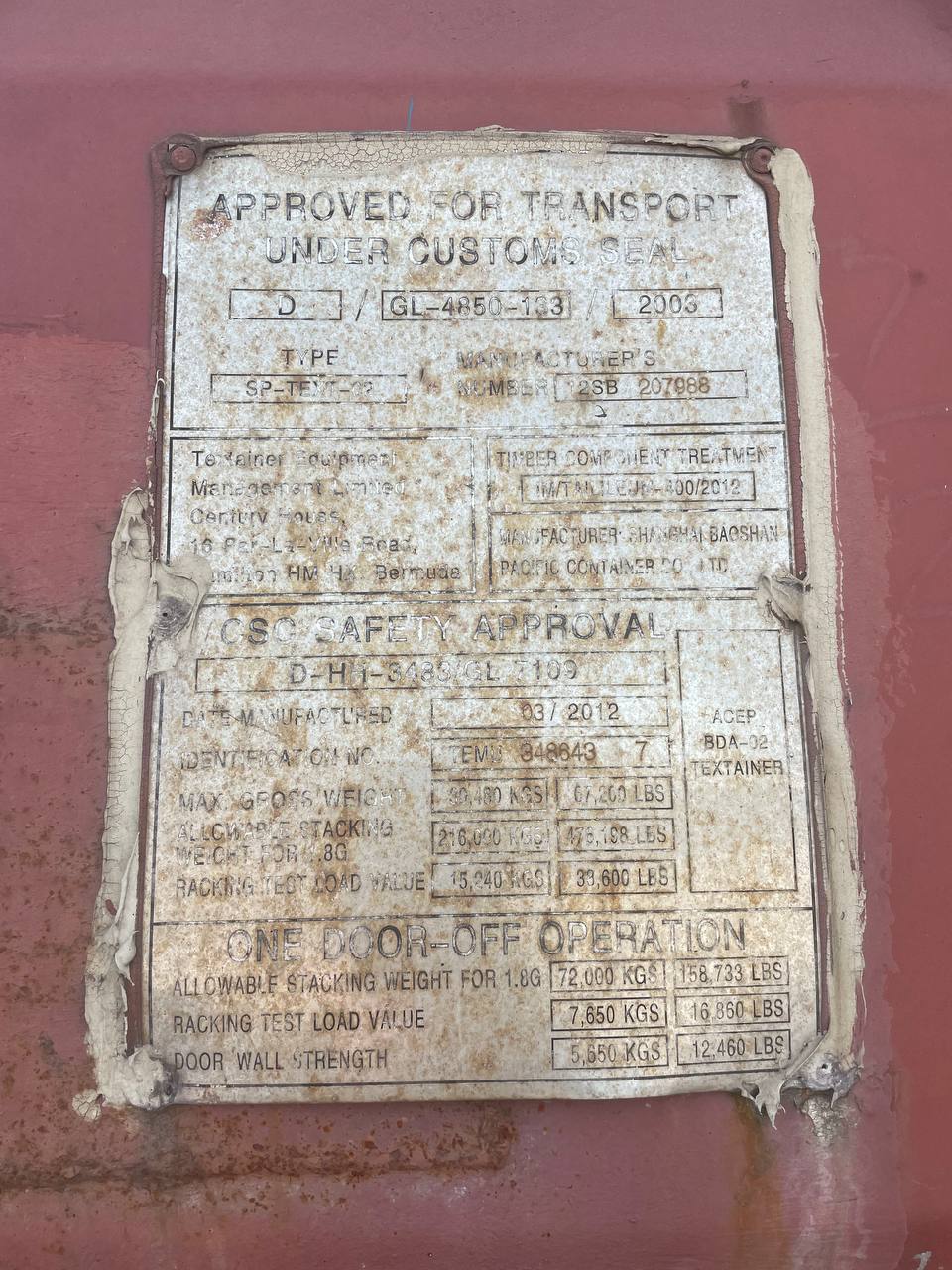 Морской контейнер TEMU3486437
