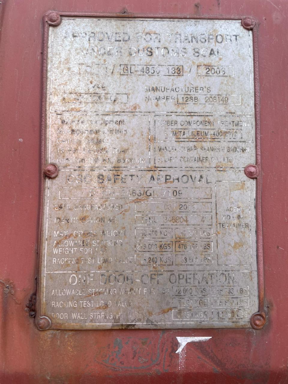 Морской контейнер TEMU3488044
