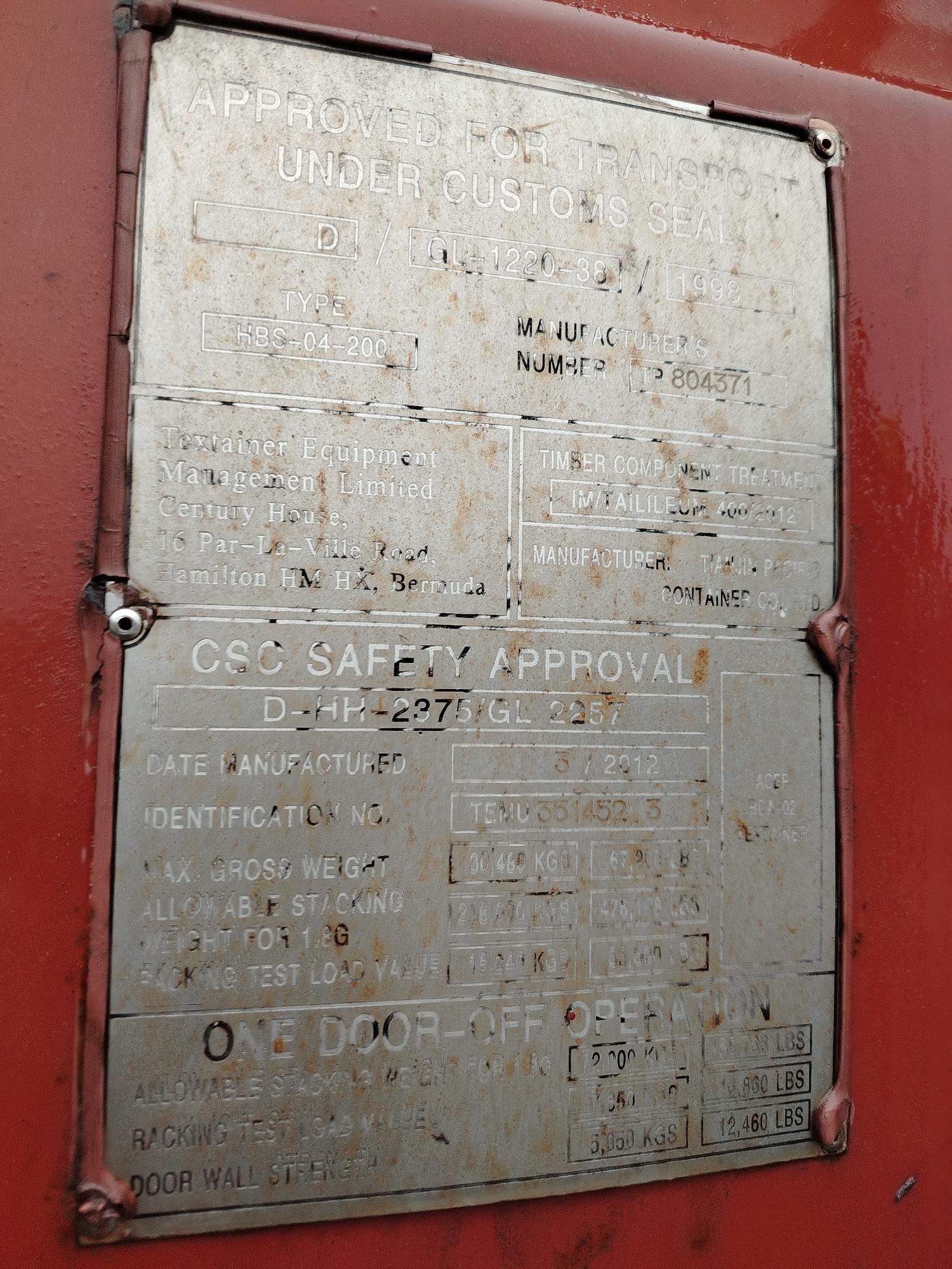 Морской контейнер TEMU3514523