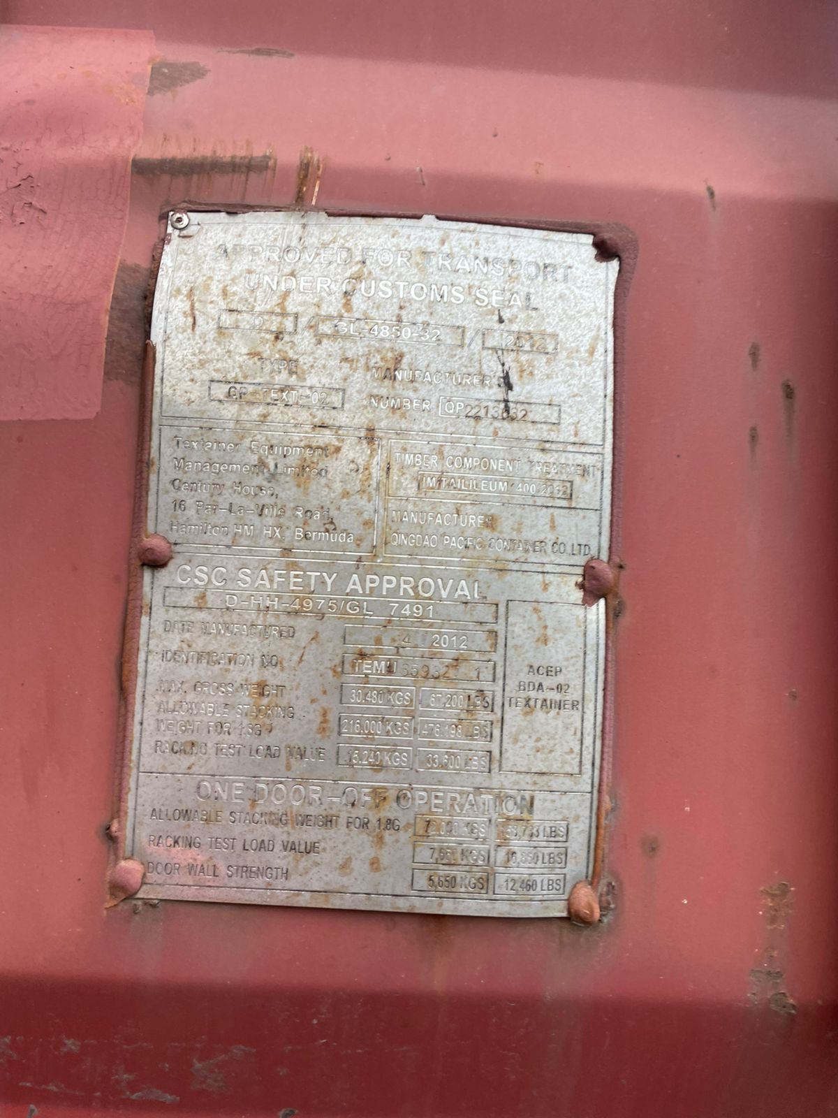 Морской контейнер TEMU3593271