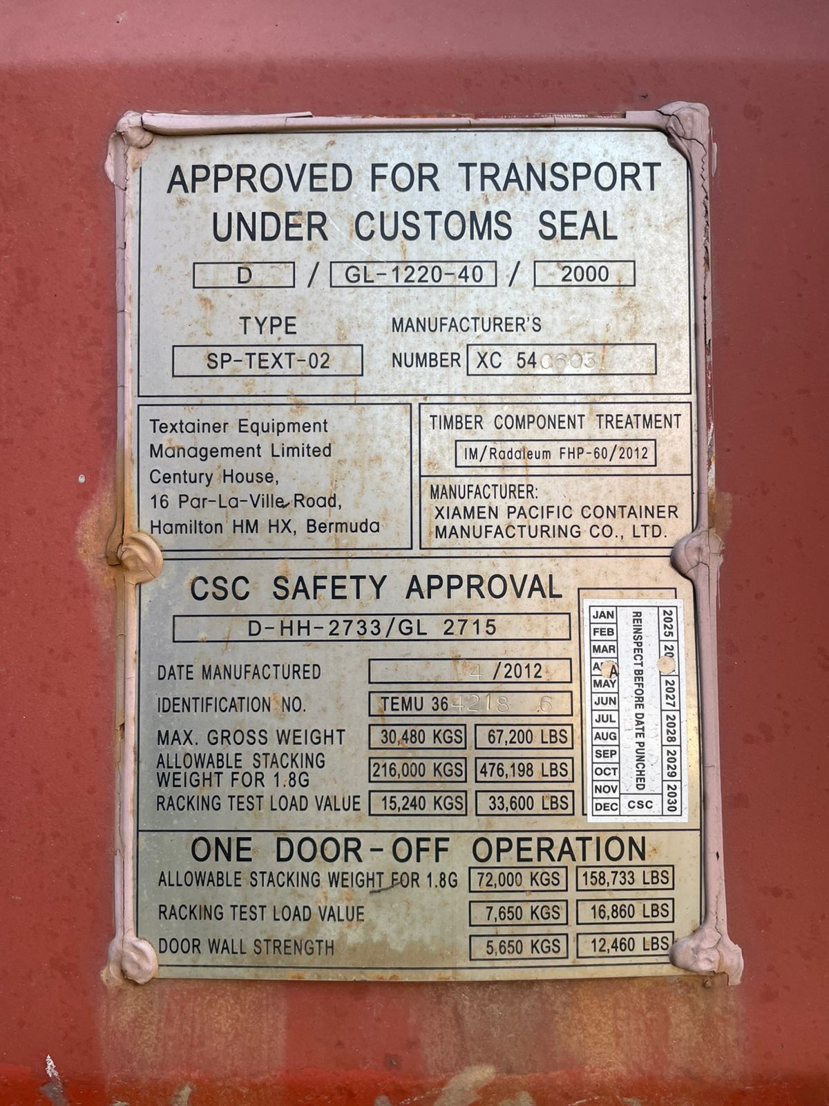 Морской контейнер TEMU3642186