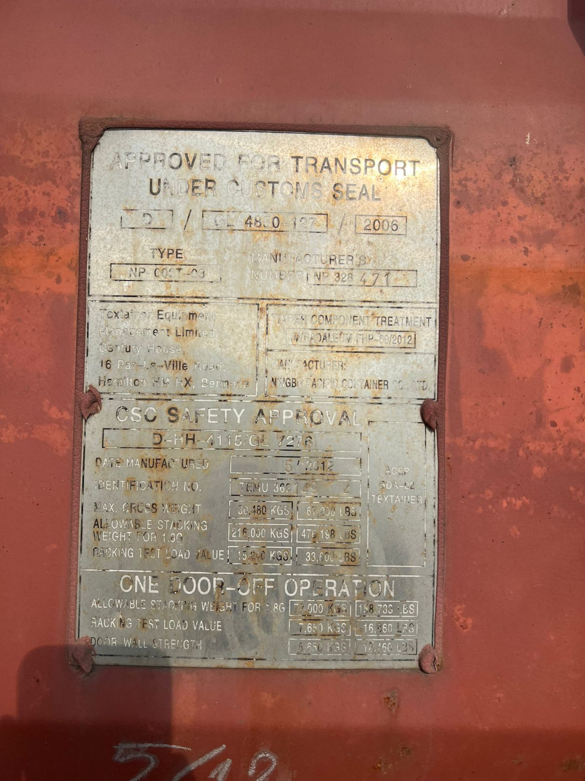 Морской контейнер TEMU3691494